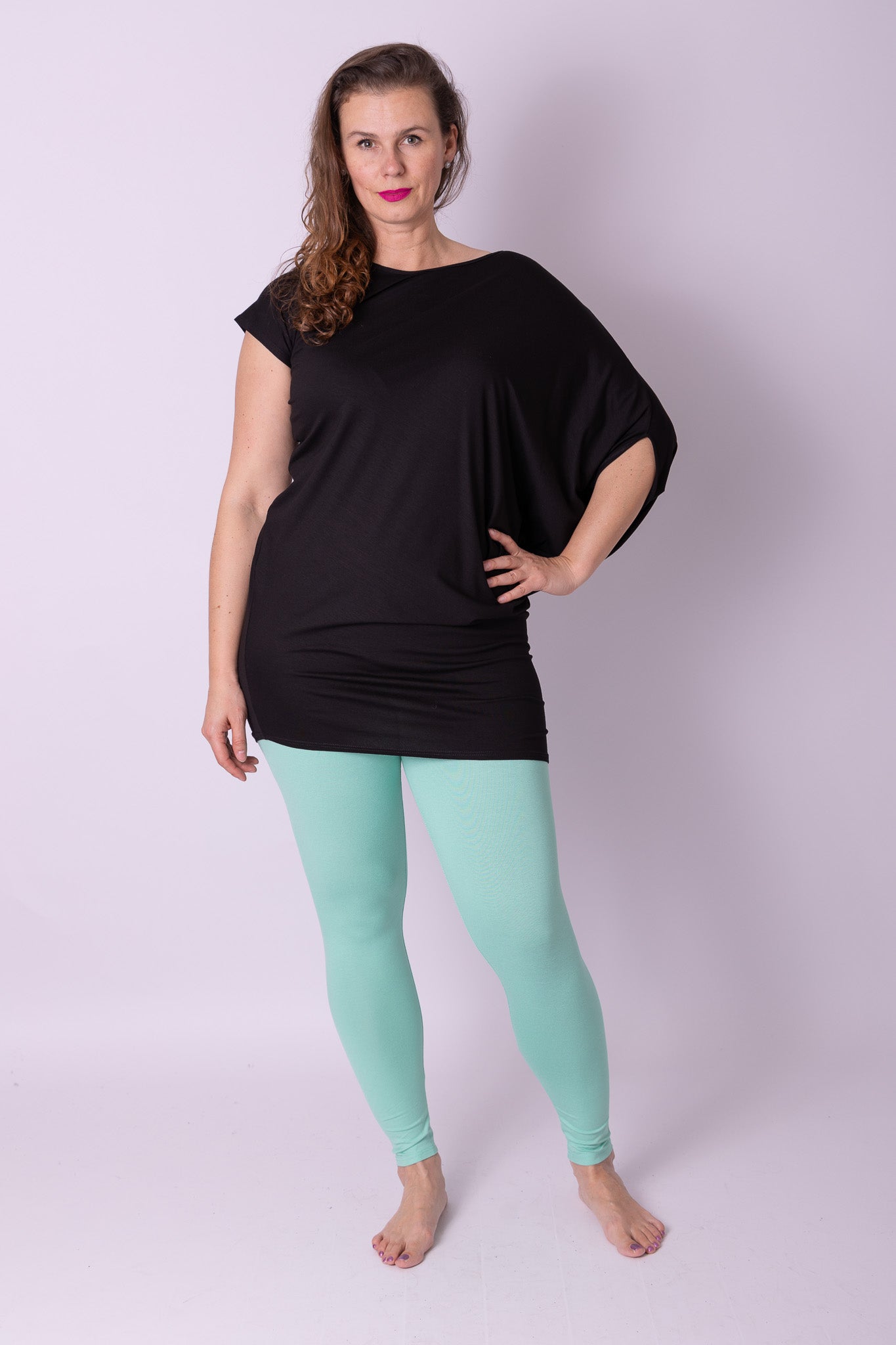 Legging mintgroen viscose maat 58