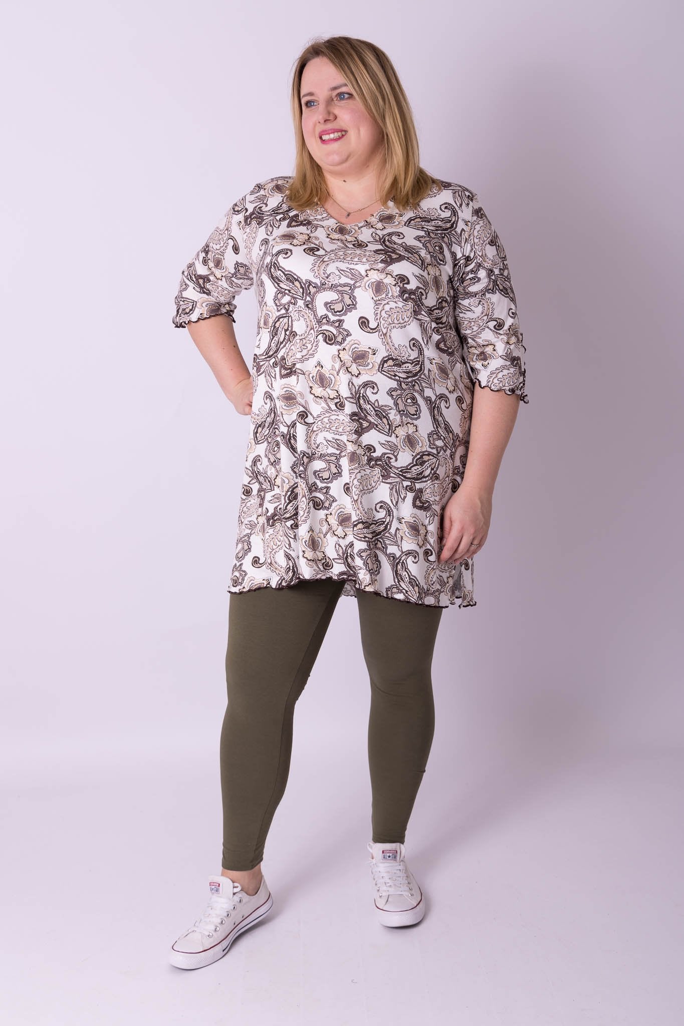 Legging olijfgroen katoen maat 56