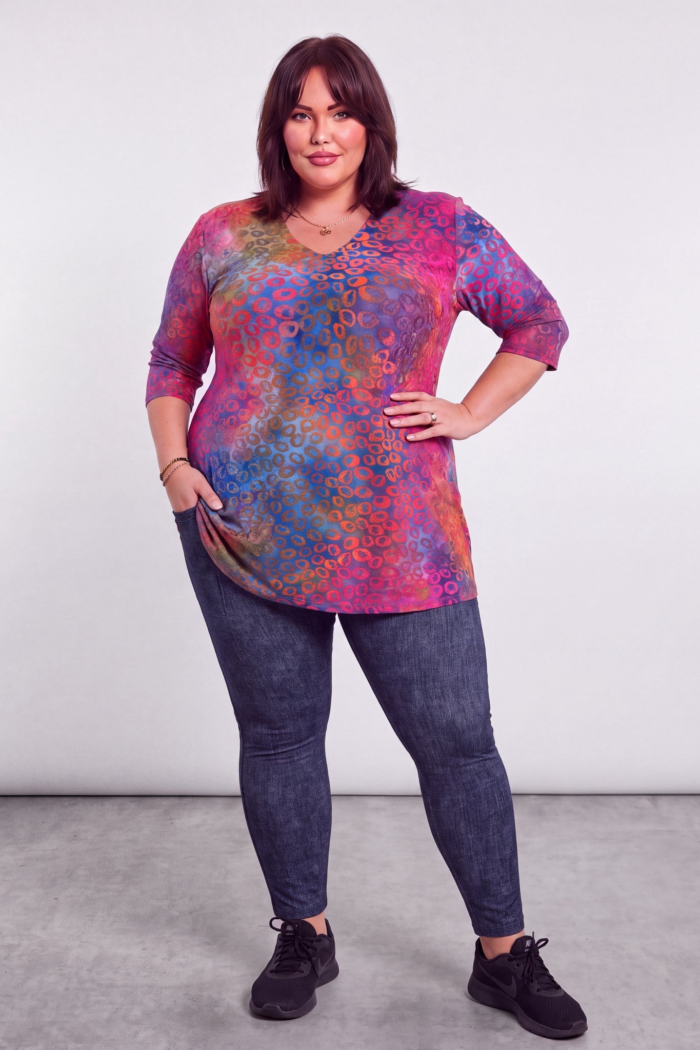 Legging Annemarie | All Cotton | Jeanslook | Hoge Taille | Met Zak
