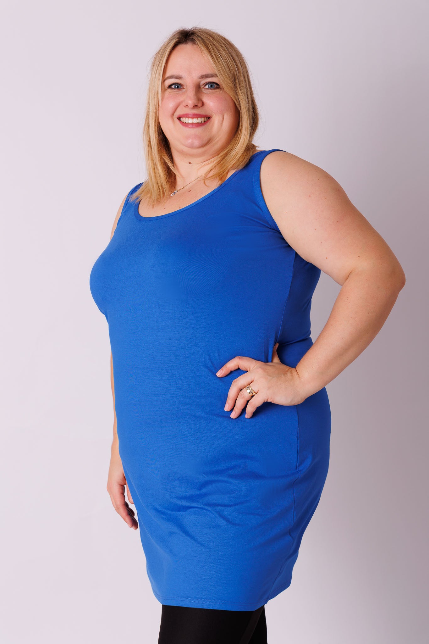 Lang top onder een trui of tuniek recht model viscose 95-100cm