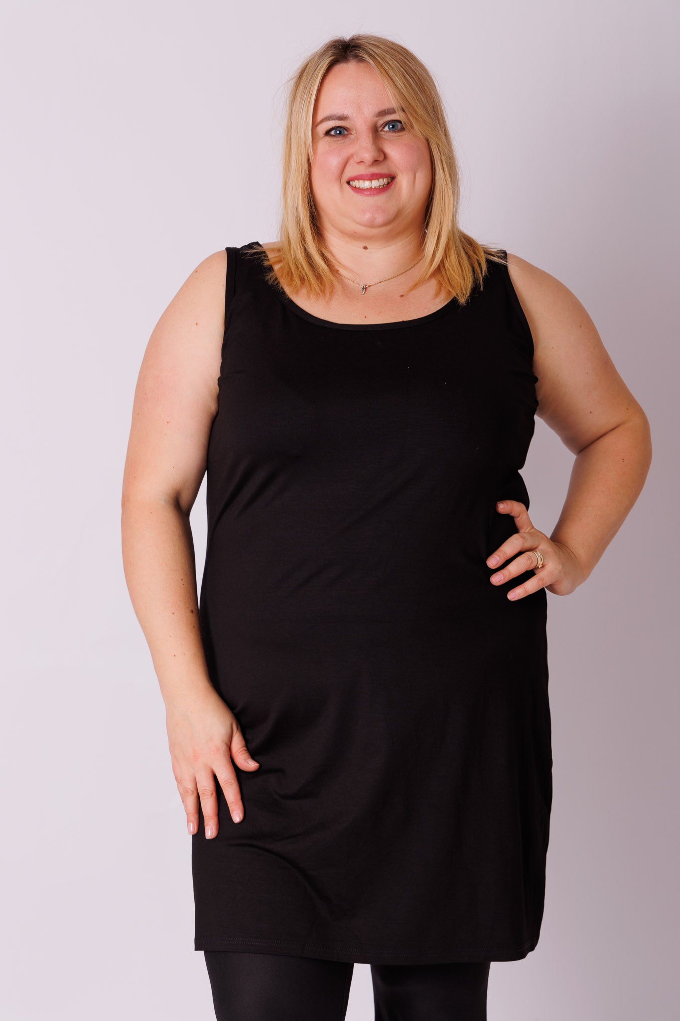 Lang top onder een trui of tuniek recht model viscose 95-100cm