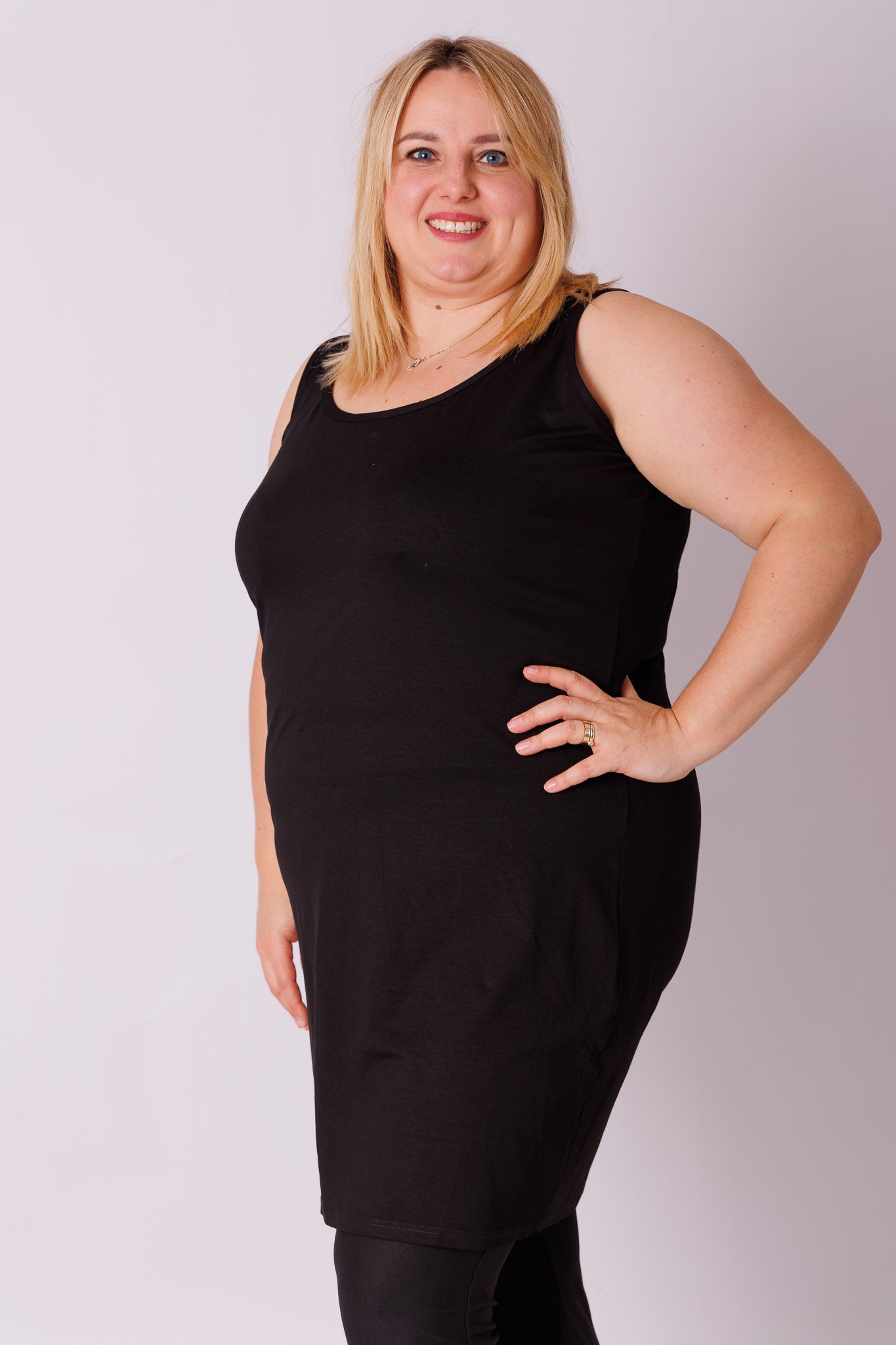 Lang top onder een trui of tuniek recht model viscose 95-100cm