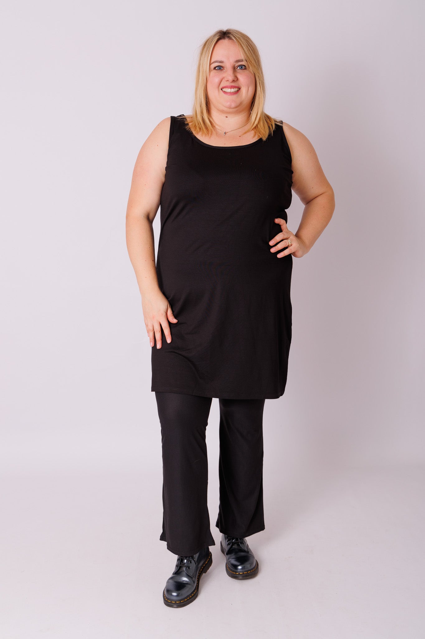 Lang top onder een trui of tuniek recht model viscose 95-100cm