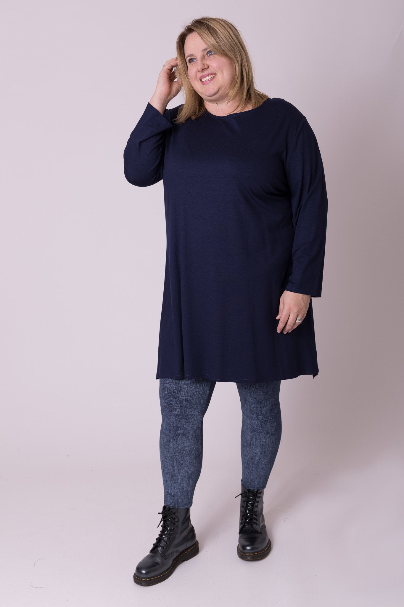 Longshirt basic met ronde hals en lange mouwen
