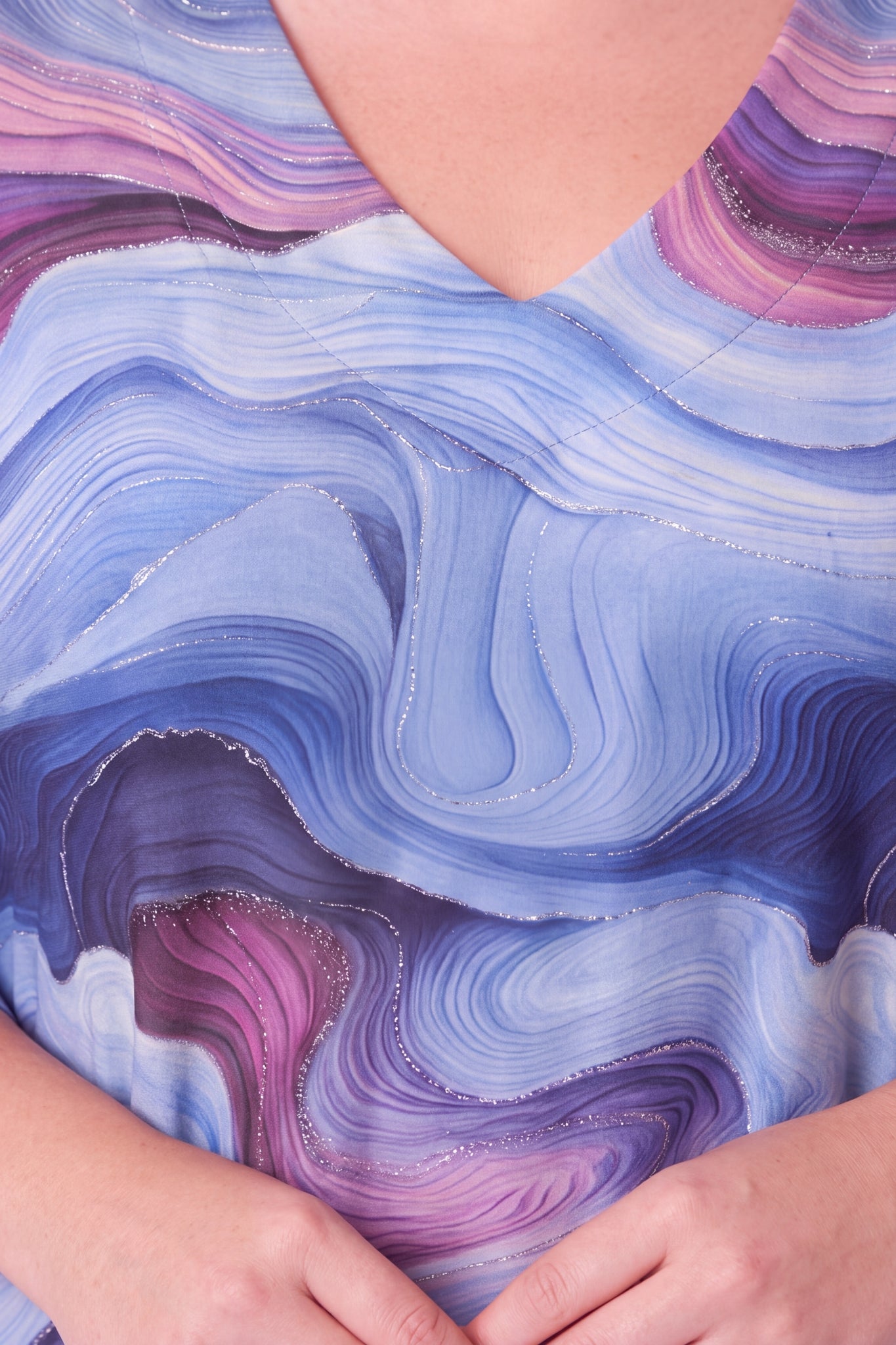 Longshirt Erna | Lilac Waves | Recht Model | ITY | 3/4 Mouw | 90cm