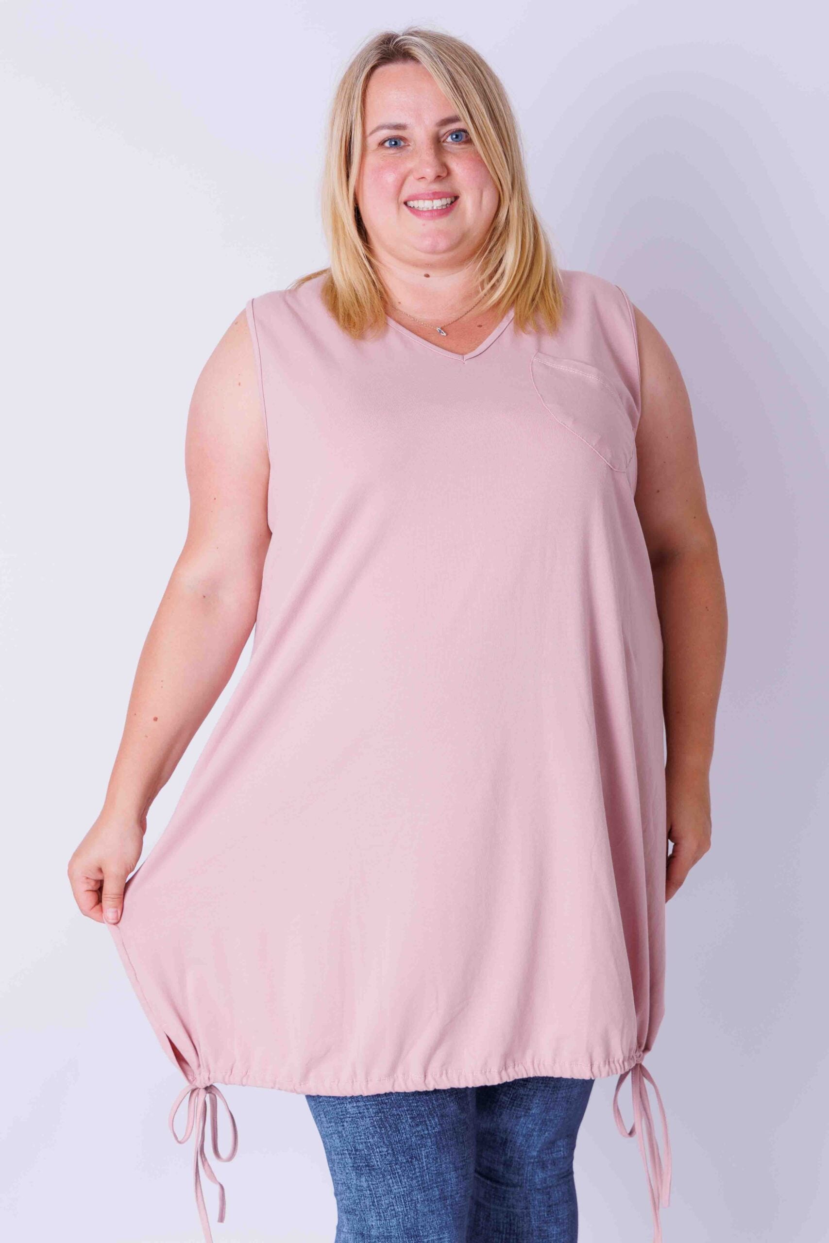 Mouwloze top, katoen, ca 95 cm