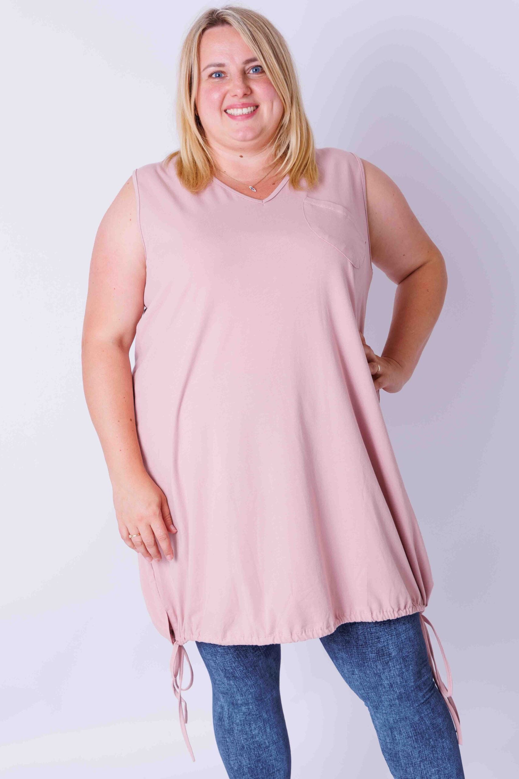 Mouwloze top, katoen, ca 95 cm