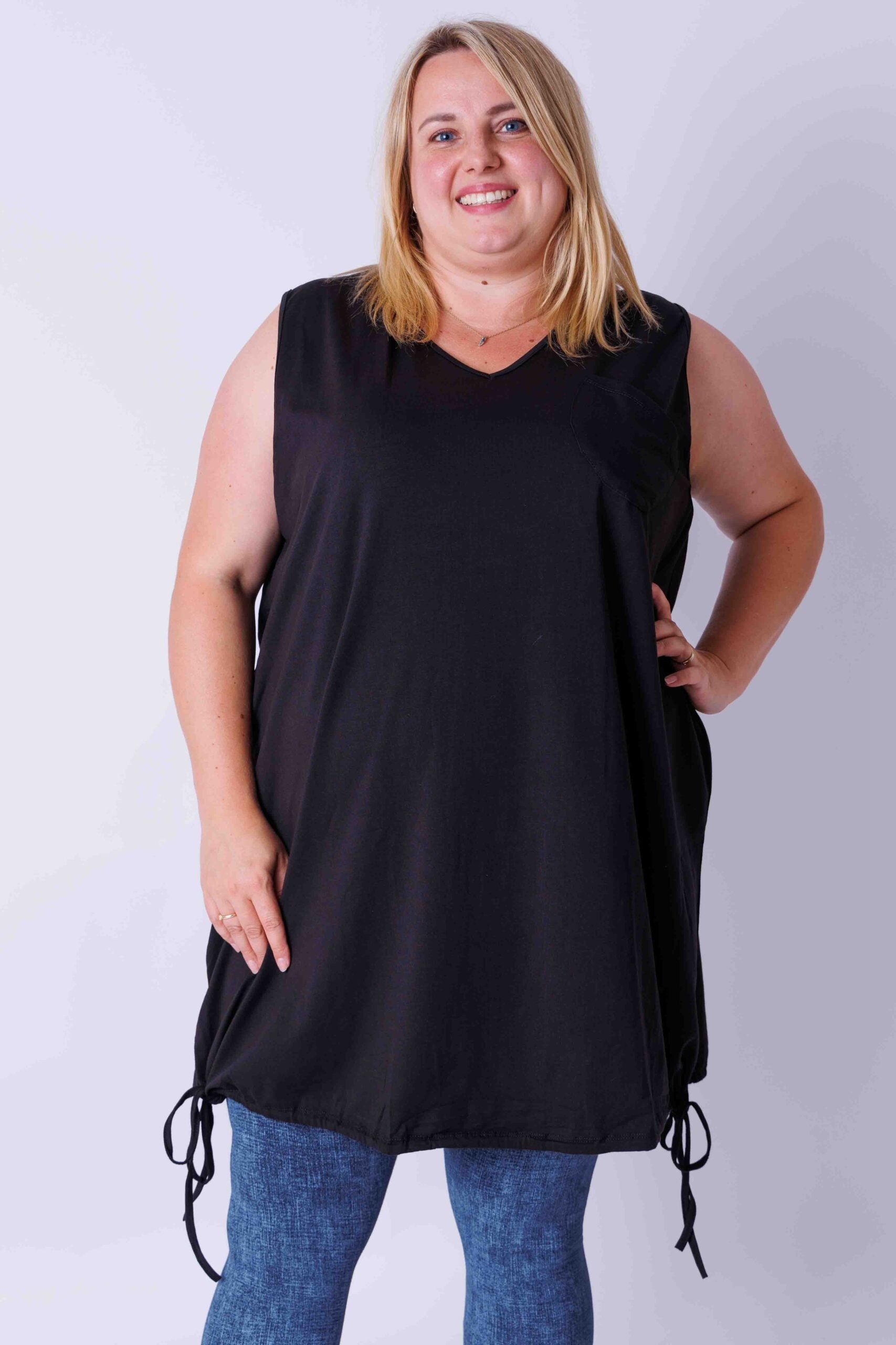 Mouwloze top, katoen, ca 95 cm