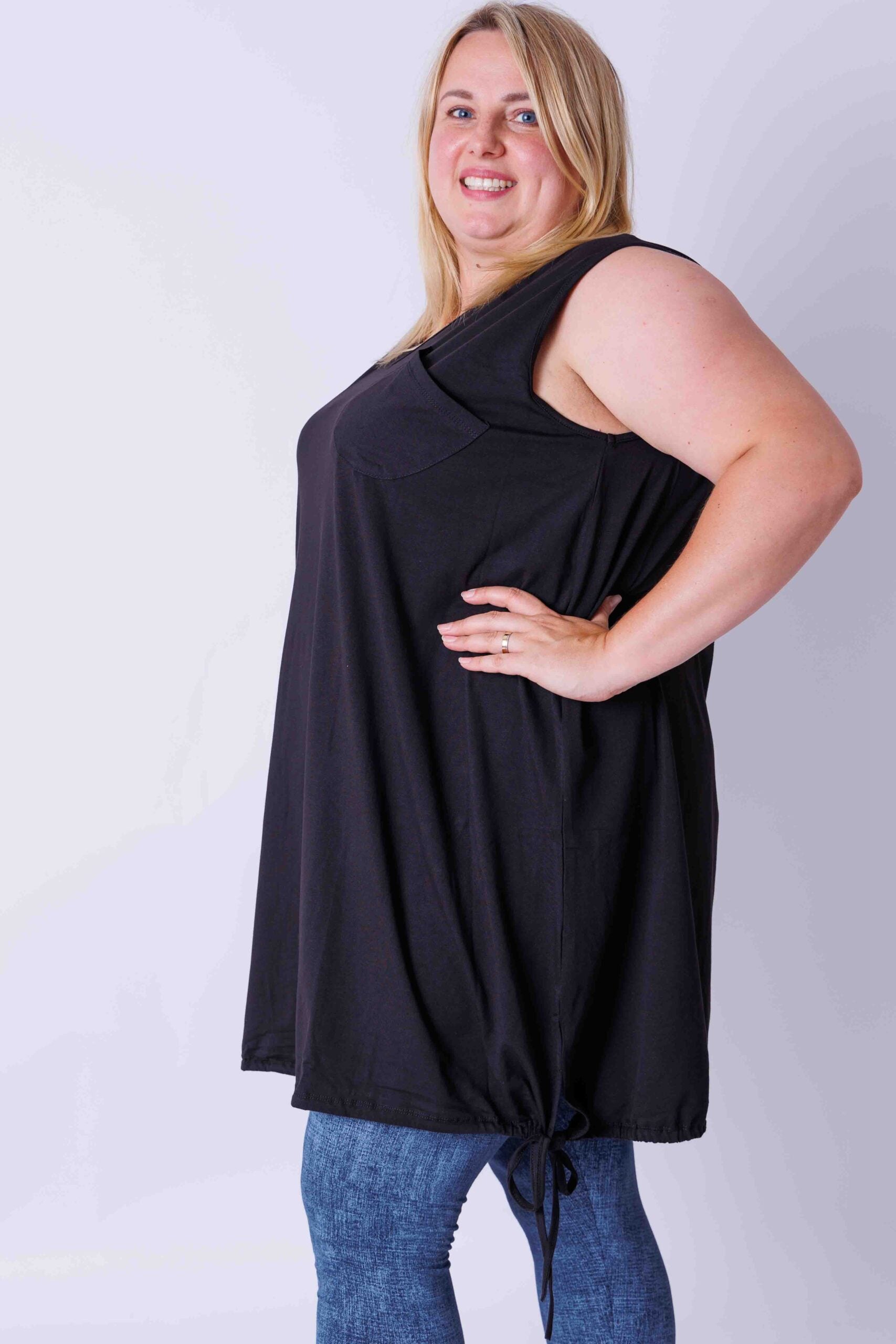 Mouwloze top, katoen, ca 95 cm