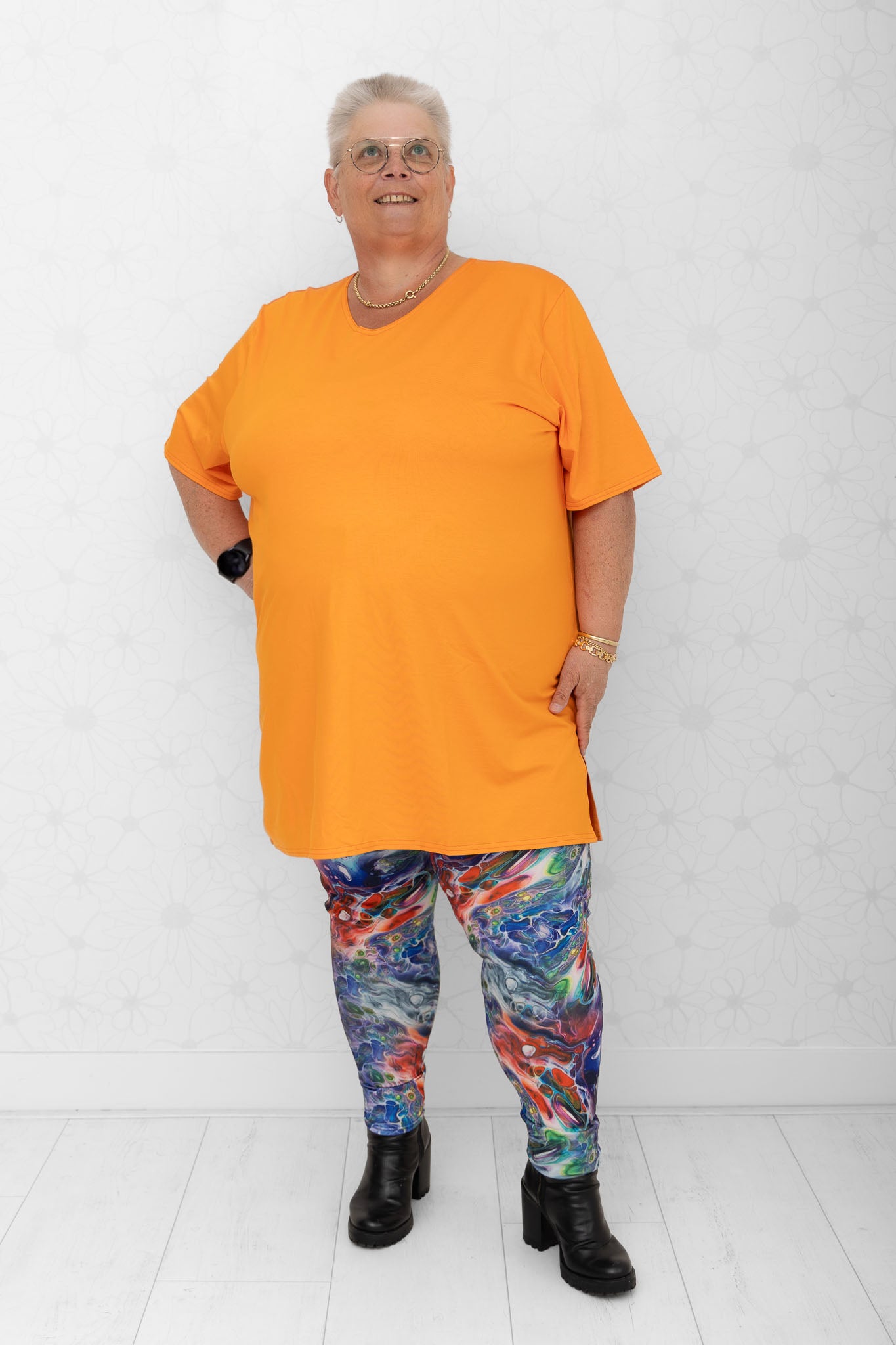 T-shirt Eva 90 cm oranje viscose