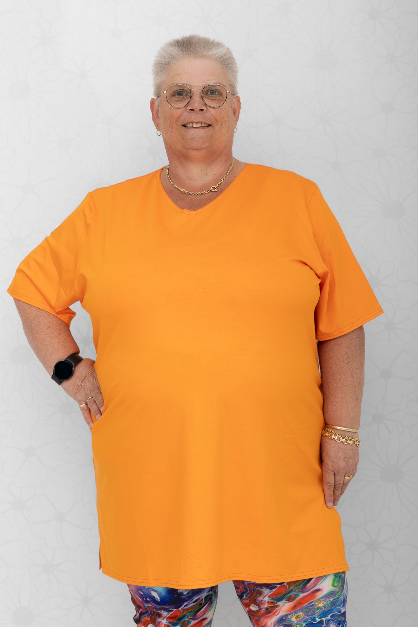 T-shirt Eva 90 cm oranje viscose