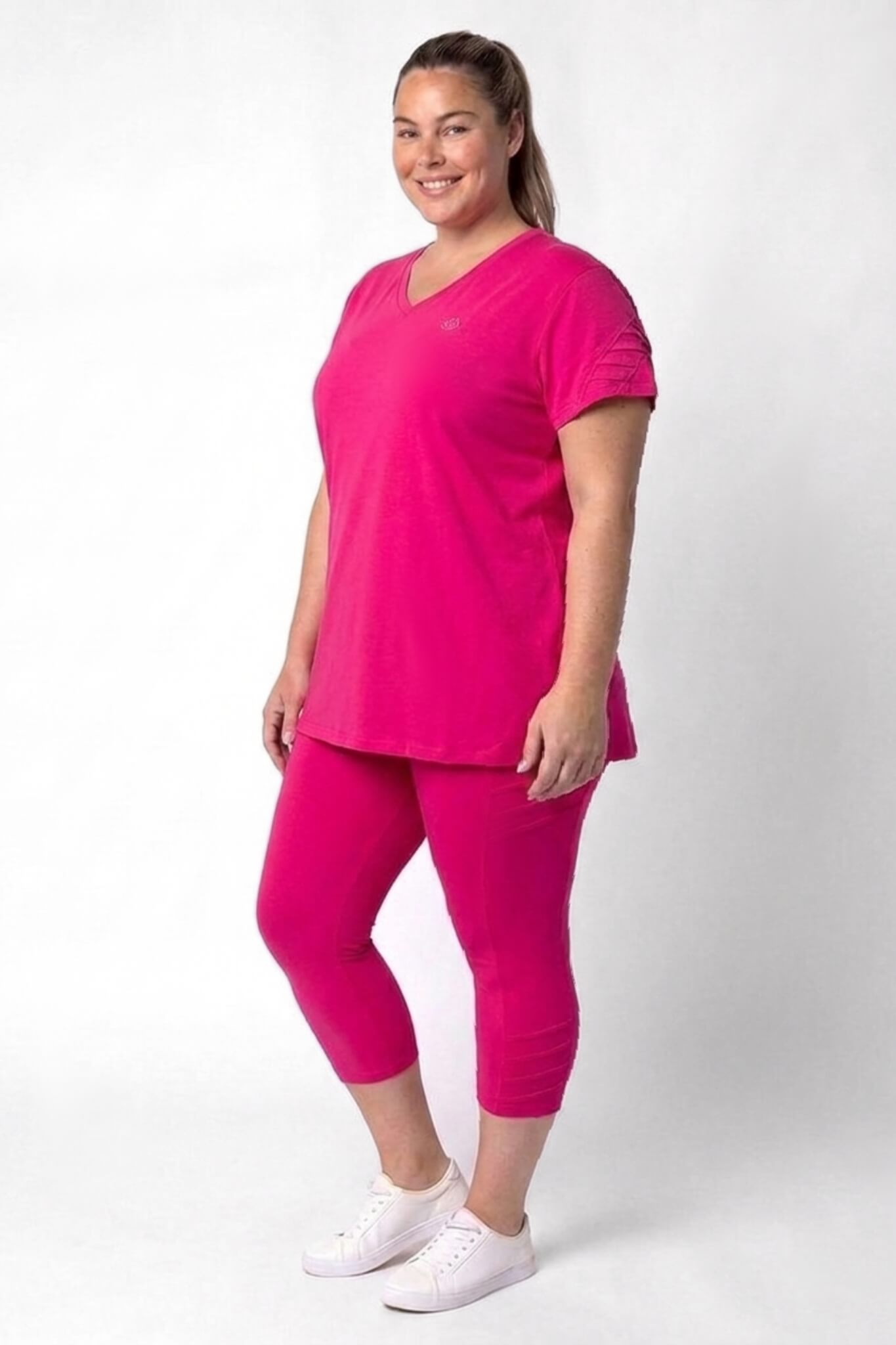 Pak Sofia | 2-Delig | One Size | Katoen | Shirt ca 85 cm | Capri Legging