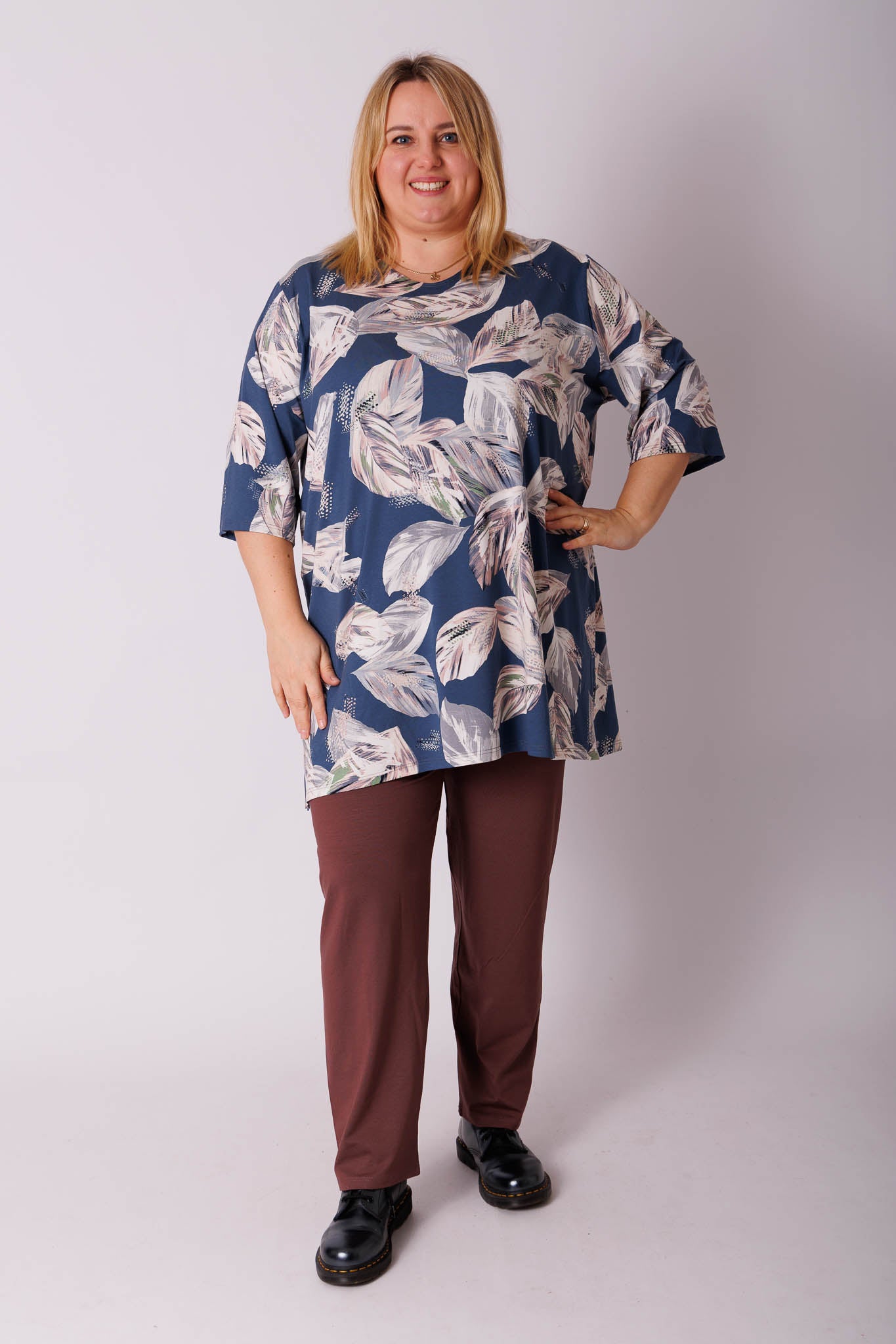 Shirt Eva bladeren viscose 90cm