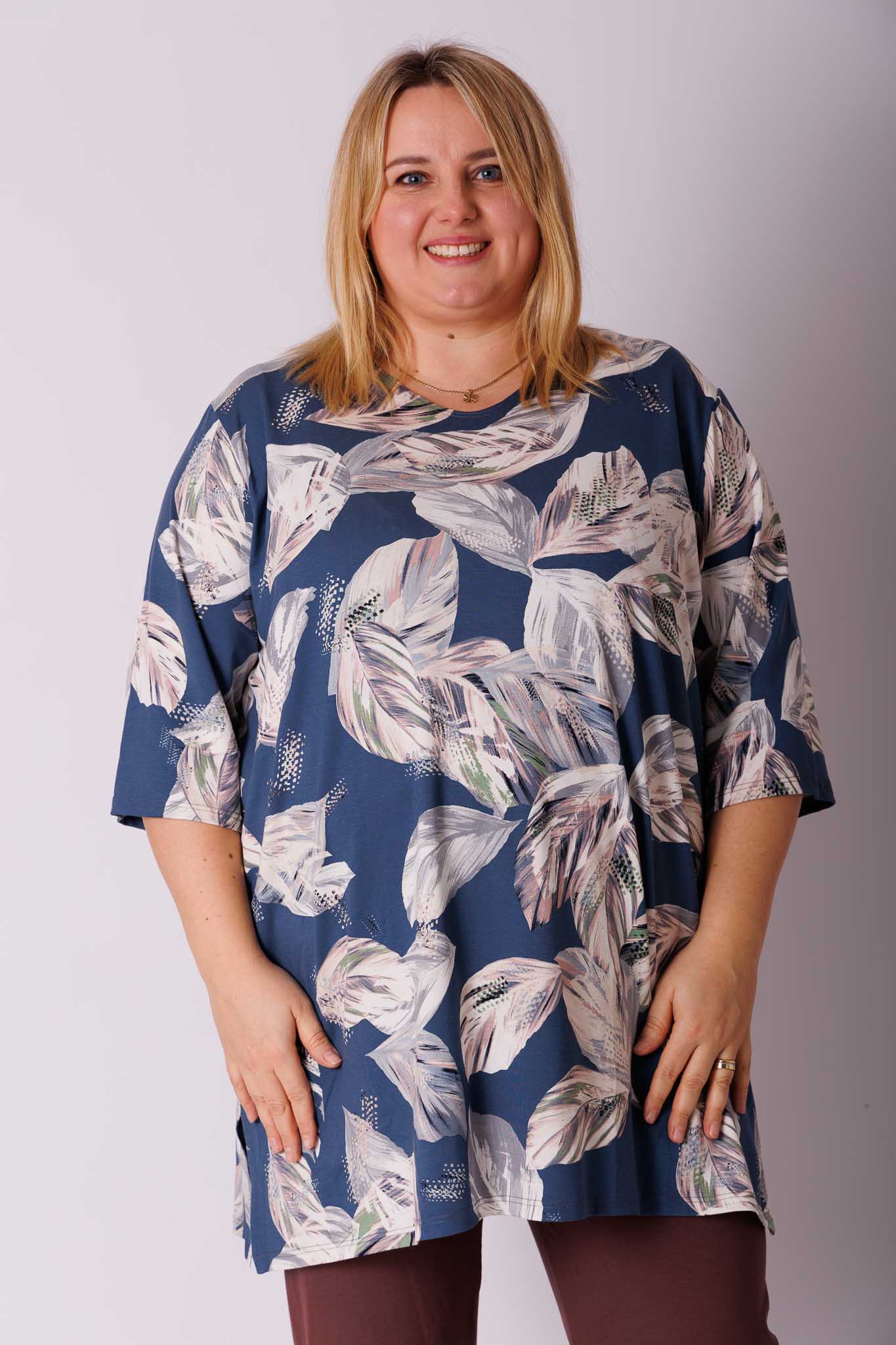 Shirt Eva bladeren viscose 90cm