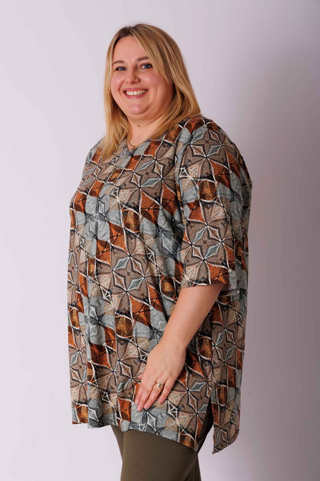 Shirt Eva diamant viscose 90cm