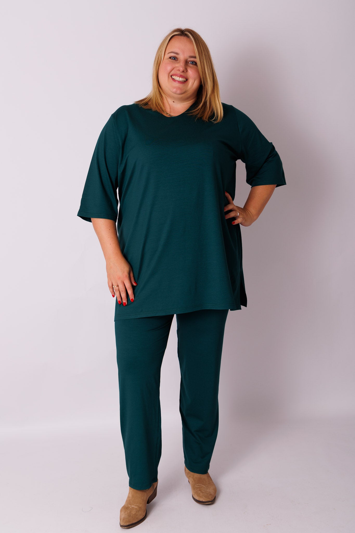 Klassieke broek rechte pijpen viscose | binnenbeenlengte 70-75cm