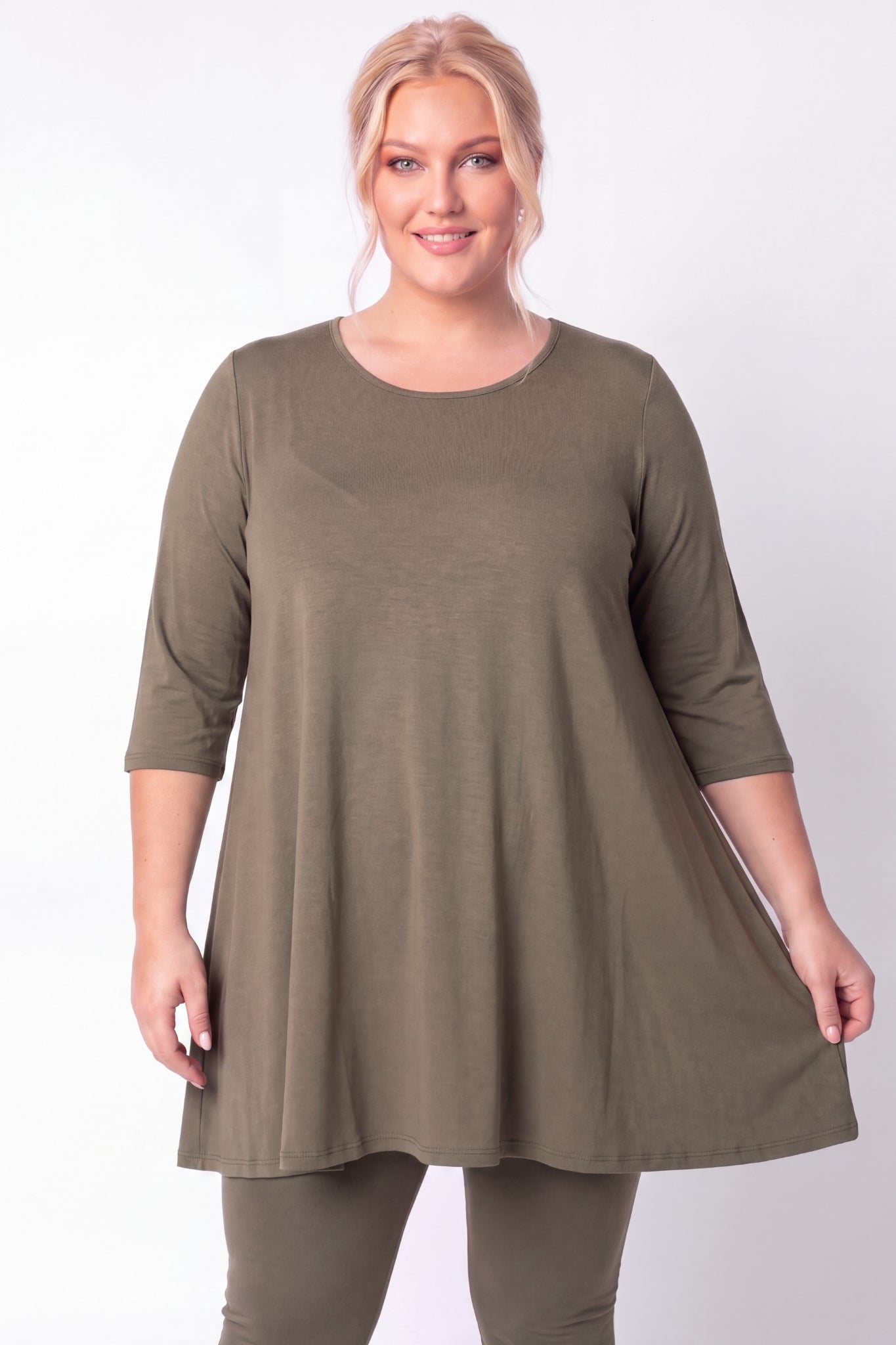 A-lijn shirt Durkje | 3/4 mouwen | Viscose | ca 96 cm