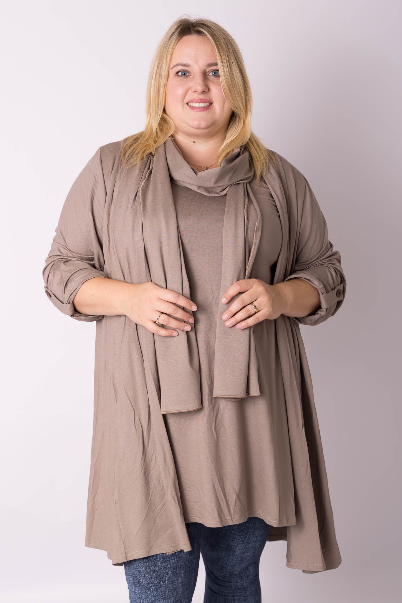 Vest Renske | Viscose | Oprol mouwen | 100cm
