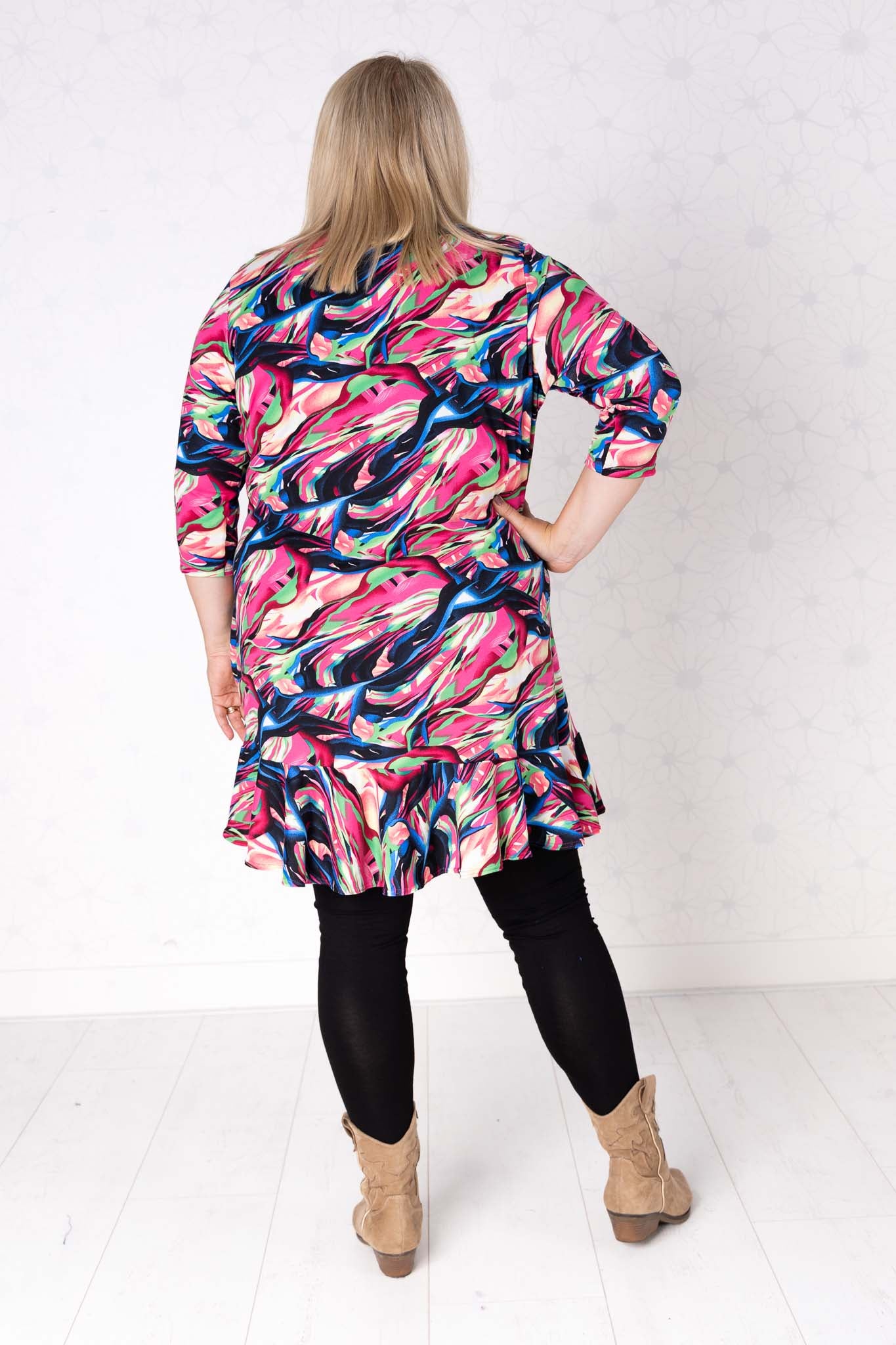 Top Ada | kimo | 3/4 mouw | Fuchsia regenboog | 100cm