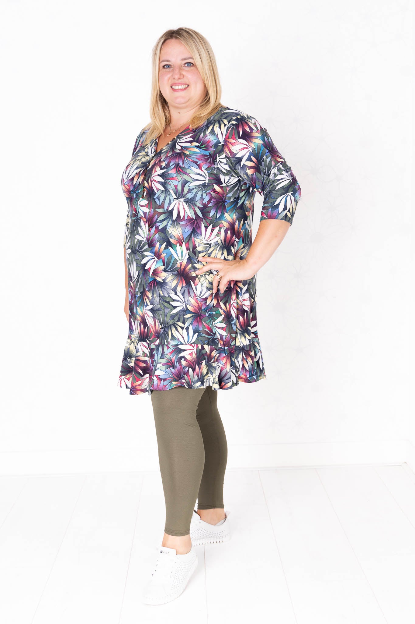 Top Ada | kimo | 3/4 mouw | Varen Groen | 100cm