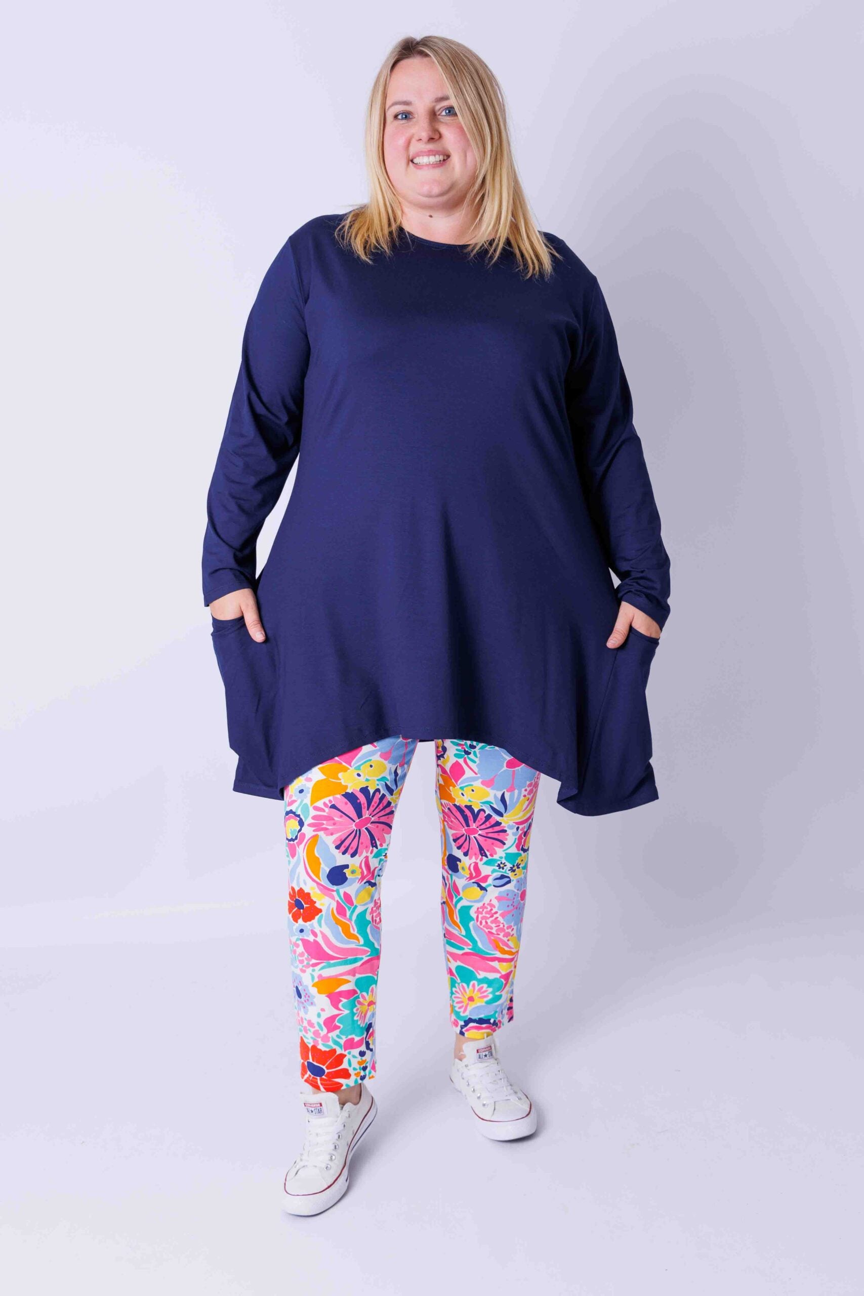 Top Bozenka A-lijn met zakken viscose 85-95 cm maat 46/48