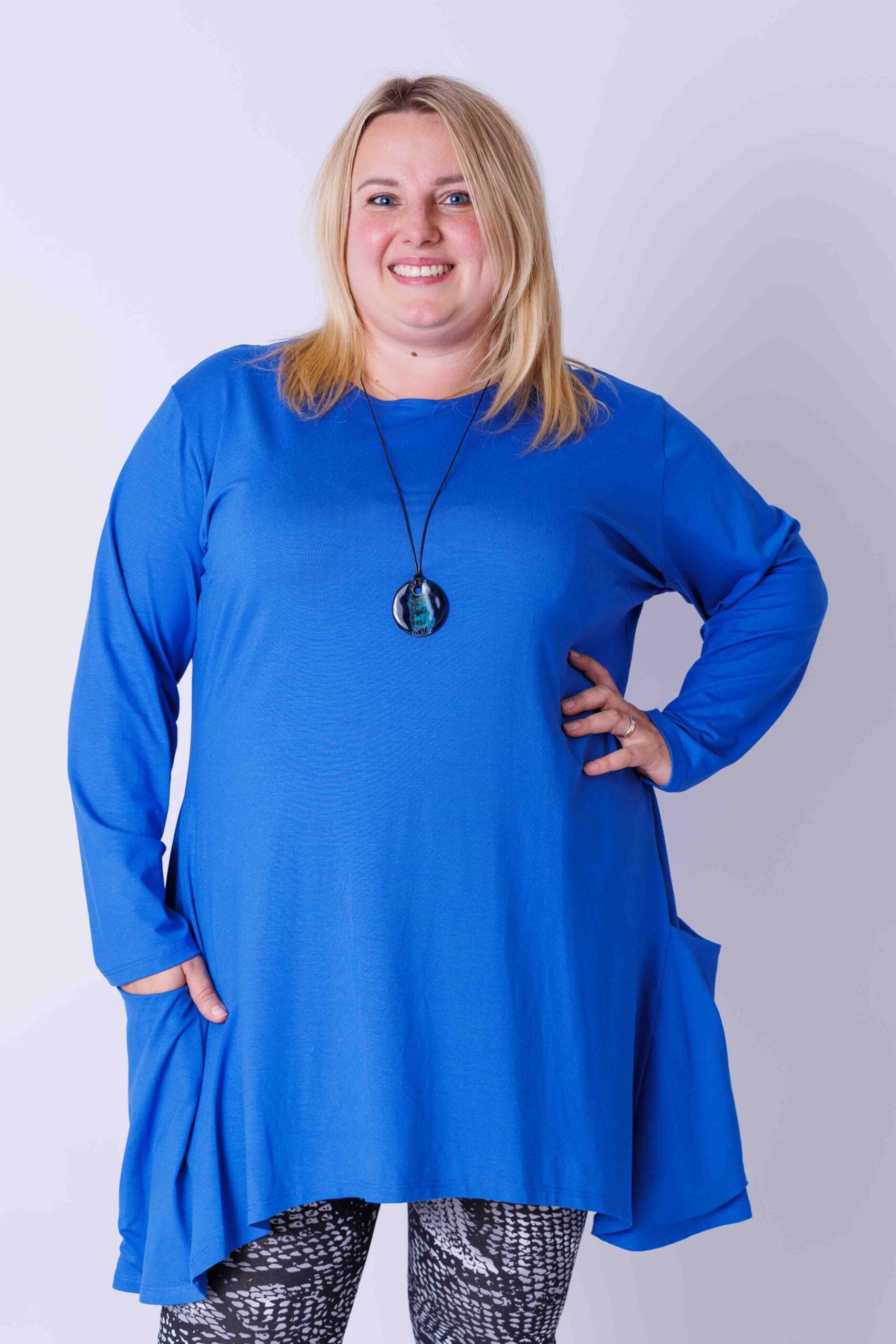 Top Bozenka A-lijn met zakken viscose 85-95 cm maat 46/48