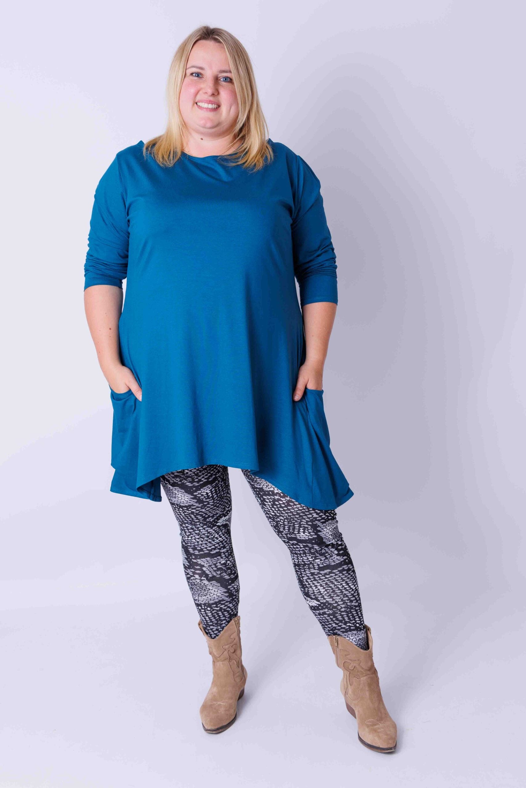 Top Bozenka A-lijn met zakken viscose 85-95 cm maat 46/48