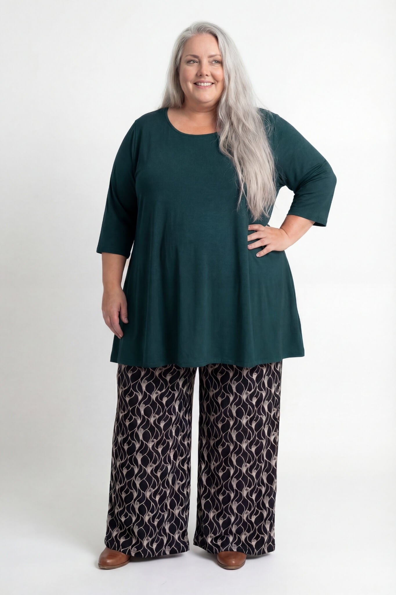 Top Durkje | 3/4 mouwen | Viscose | A-lijn | 90/96 cm