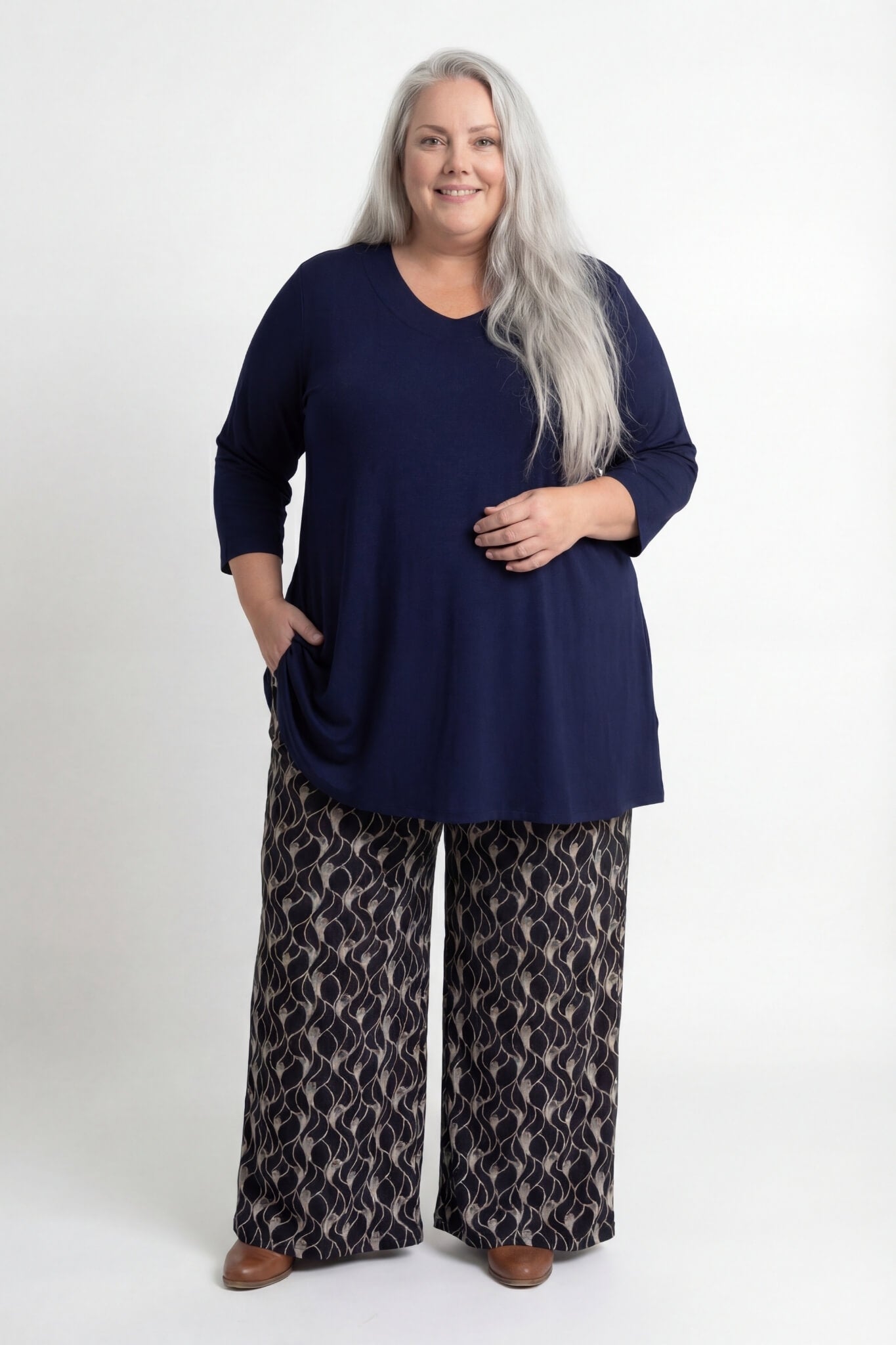 Top Durkje | 3/4 mouwen | Viscose | A-lijn | 90/96 cm