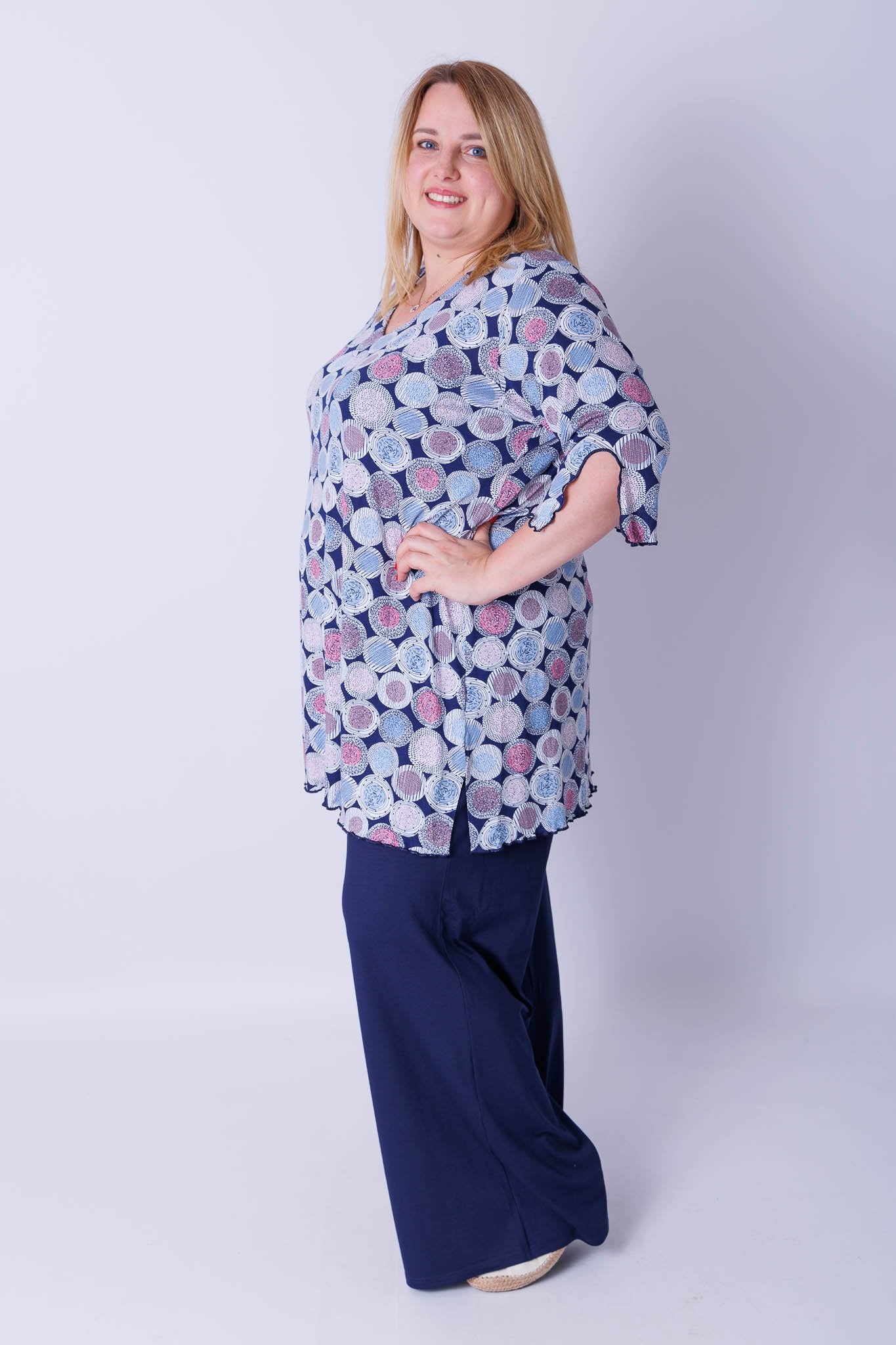 Top Erna driekwart abstract orbit 90 cm viscose
