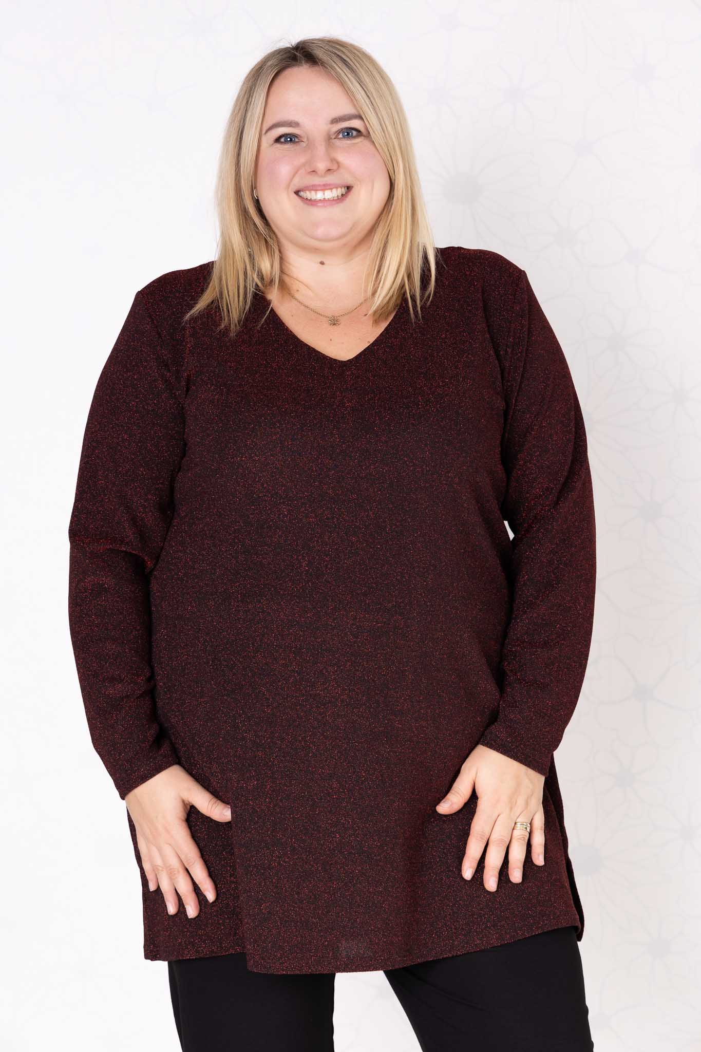 Top Erna Luna Sparkle | Feestelijke glans & comfort |vier kleuren | 90 cm