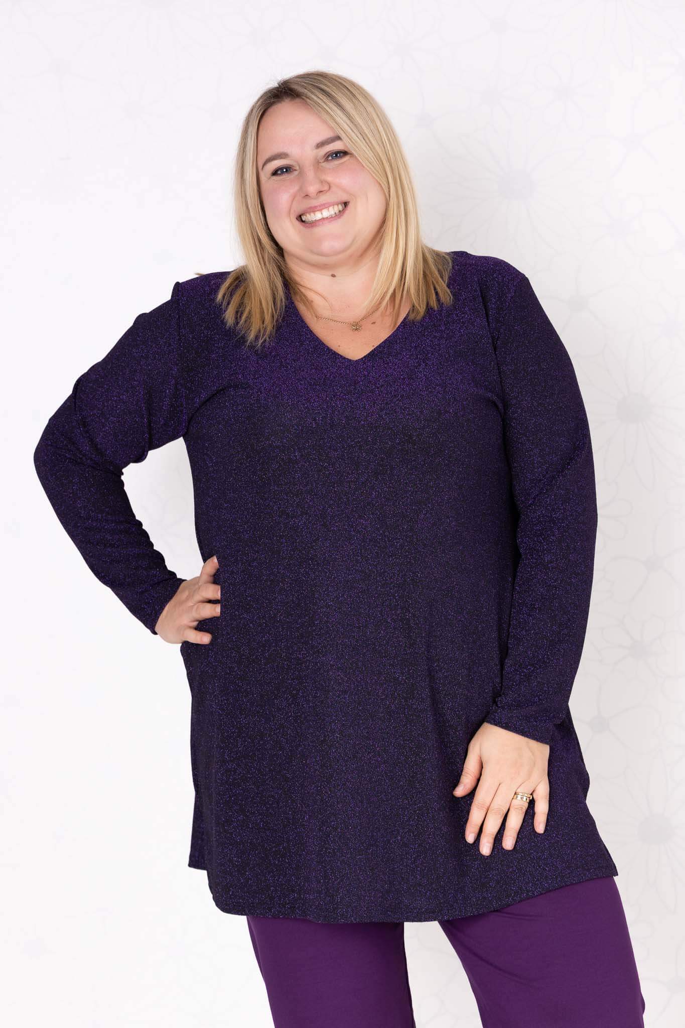Top Erna Luna Sparkle | Feestelijke glans & comfort |vier kleuren | 90 cm