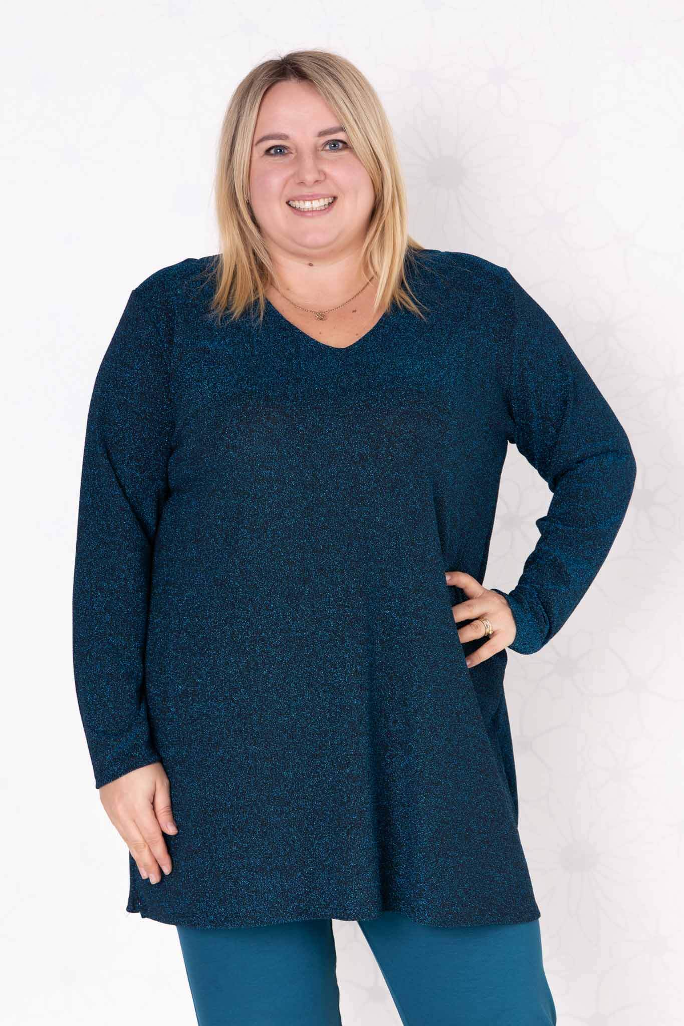 Top Erna Luna Sparkle | Feestelijke glans & comfort |vier kleuren | 90 cm