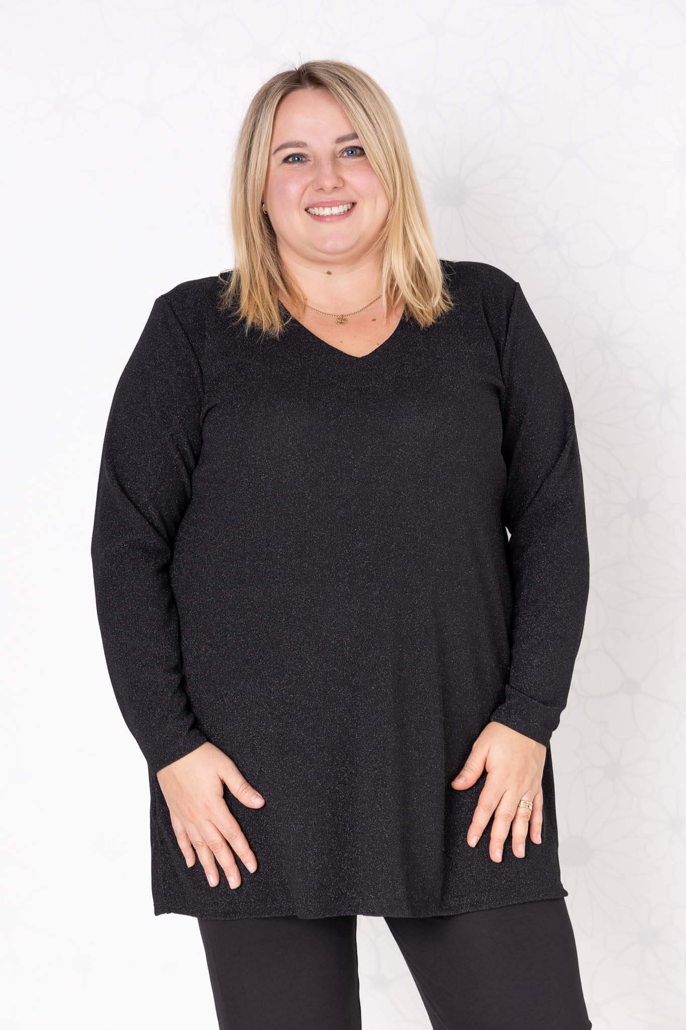 Top Erna Luna Sparkle | Feestelijke glans & comfort |vier kleuren | 90 cm
