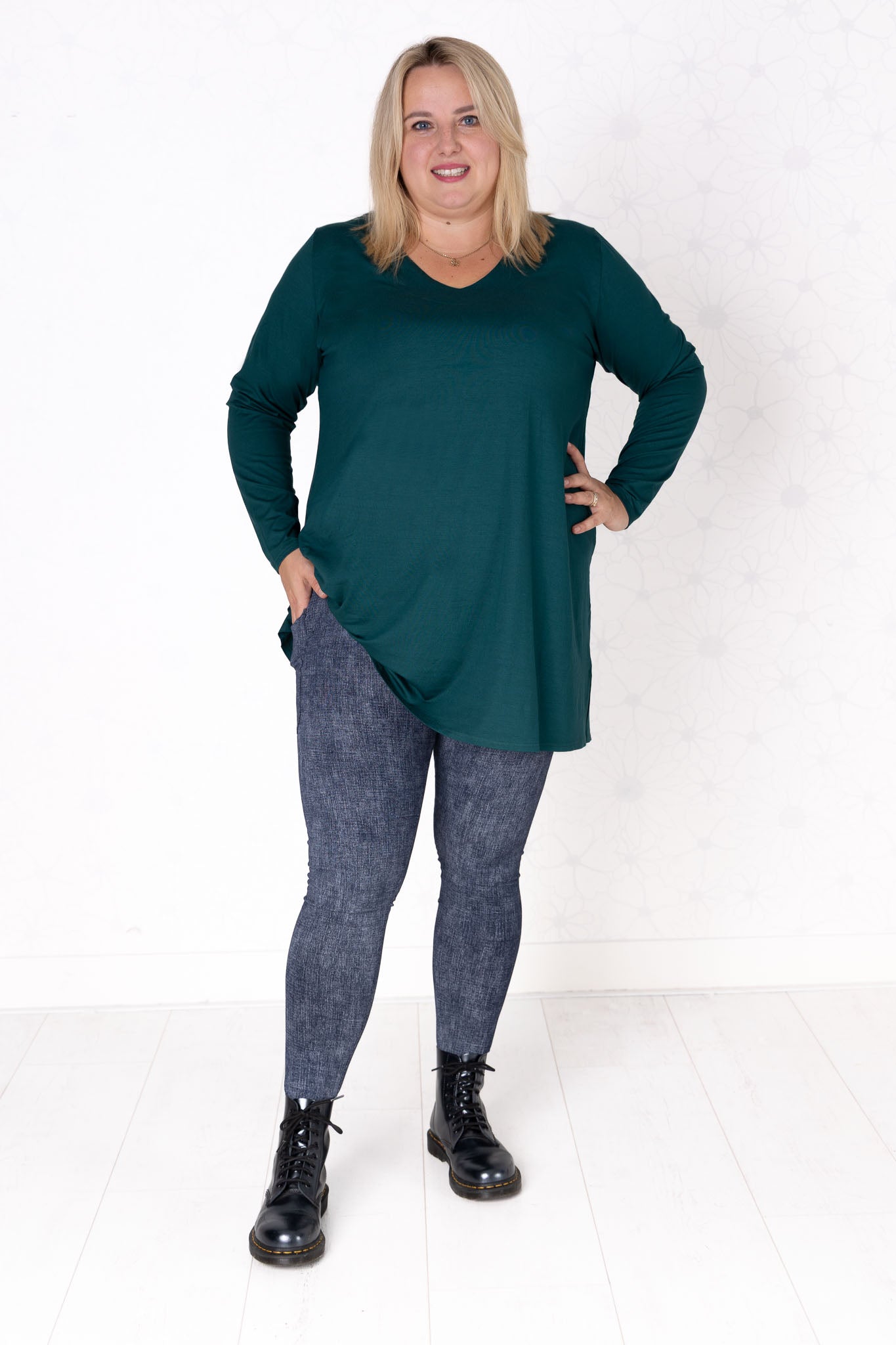 Legging Annemarie | Jeans look print | met één zak | Hoogste kwaliteit katoen