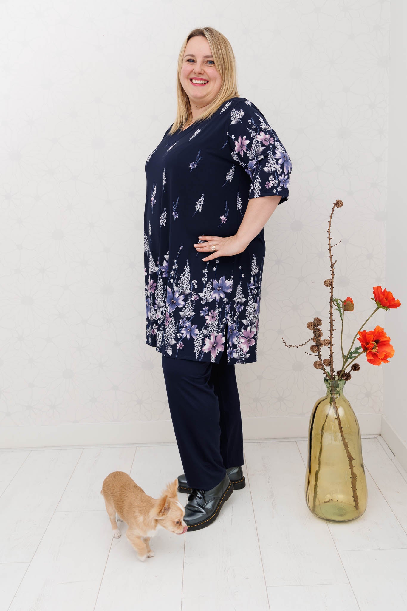 Top Hollandia lupine bloemen, travel stof, lengte 100 cm