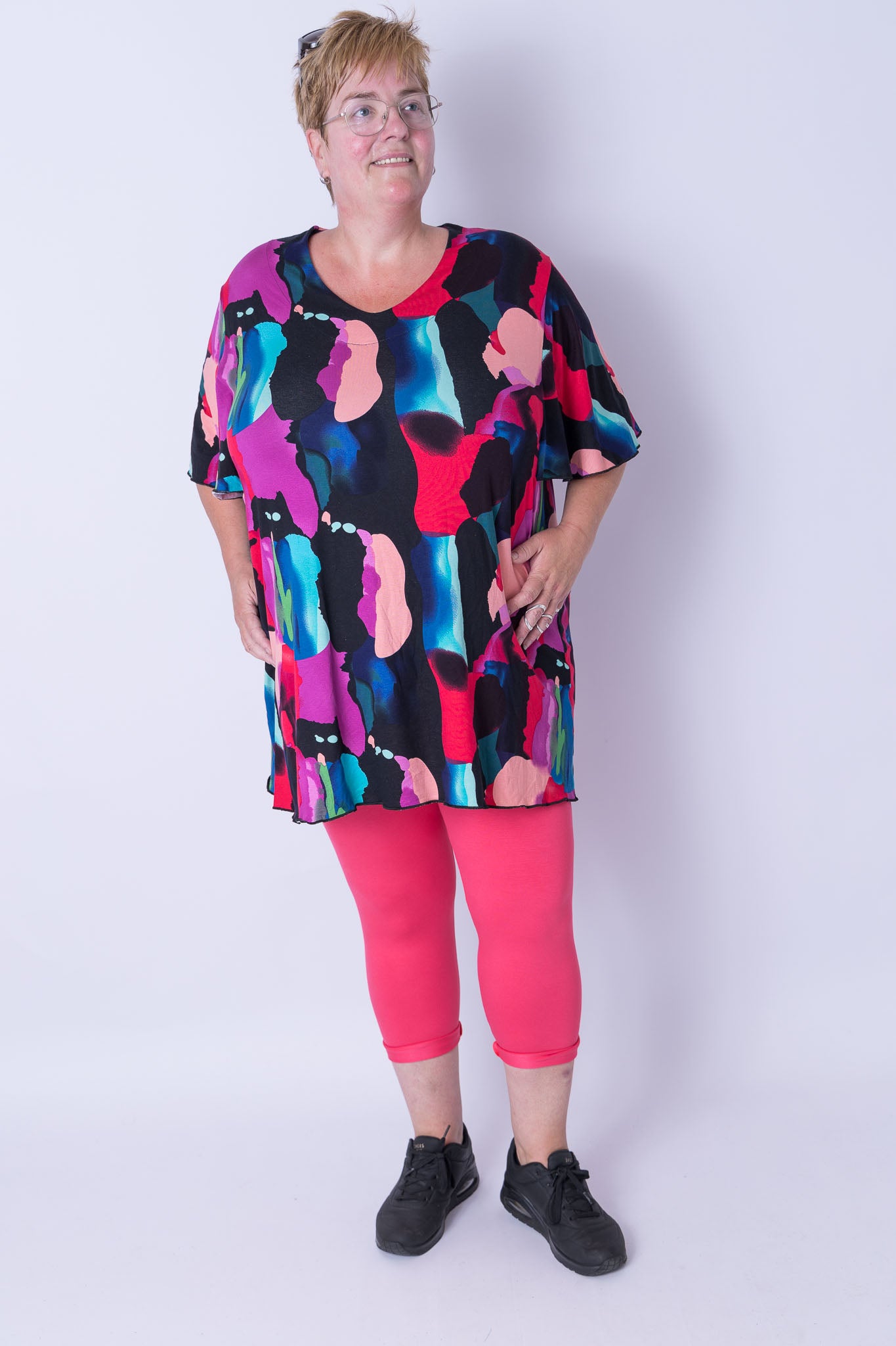 Top Karin fleurige vlekjes 90 cm viscose