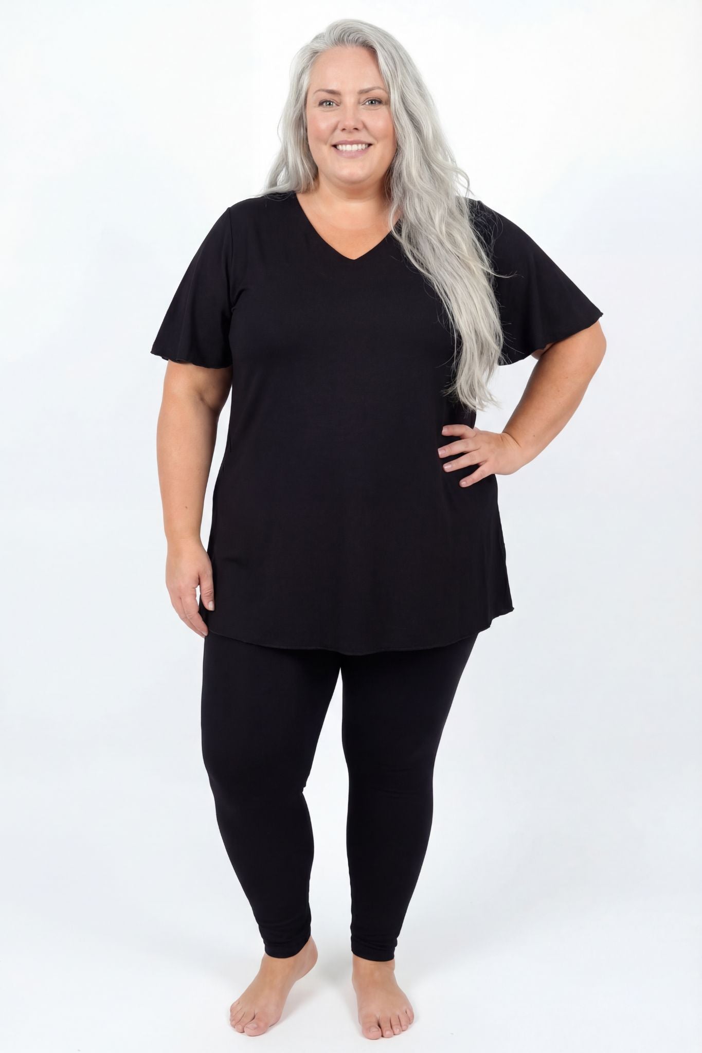 Top Karin 90cm | A-lijn | Viscose | Vlindermouw