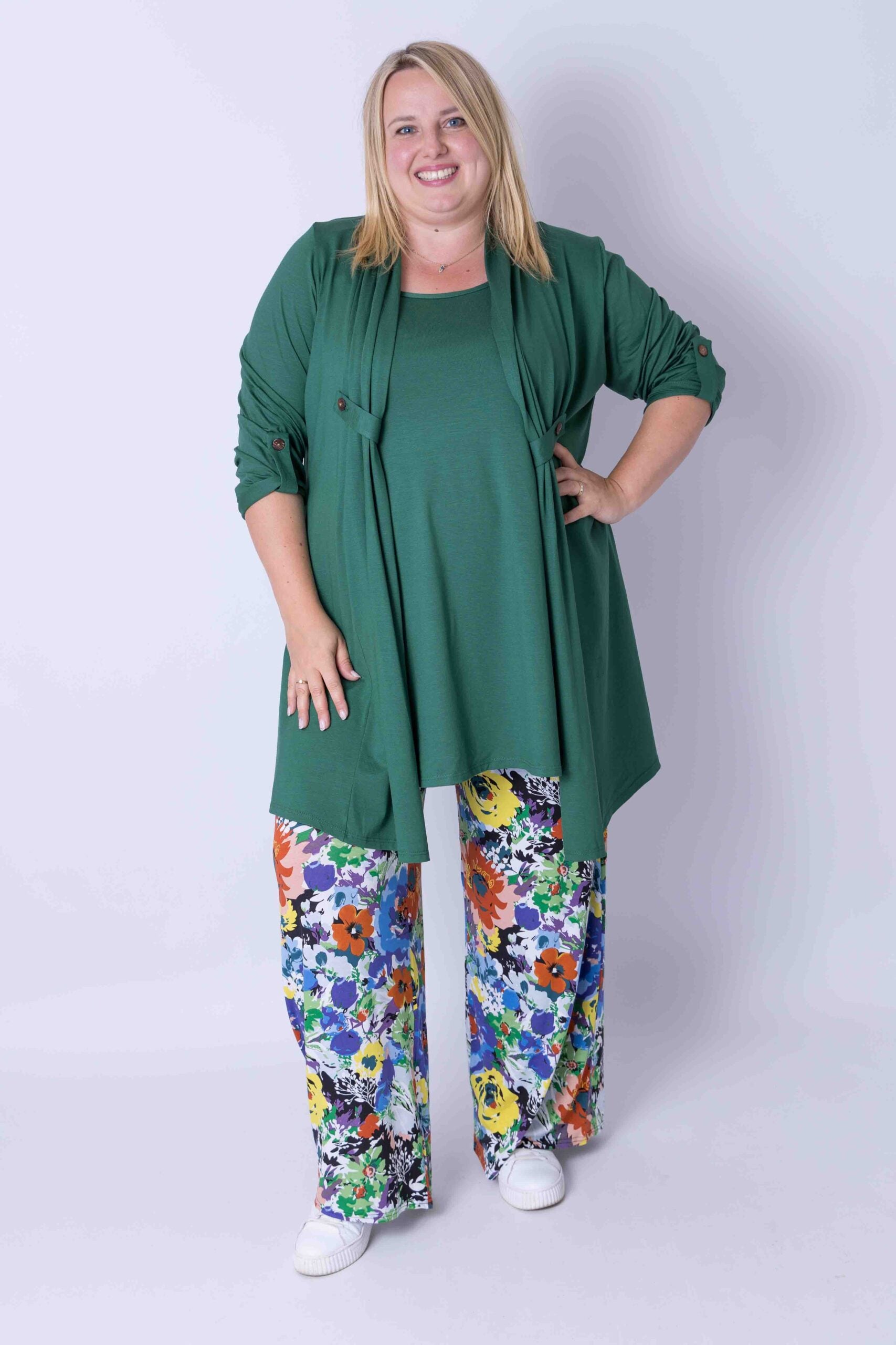 Wijde broek Judith zomerse weide viscose
