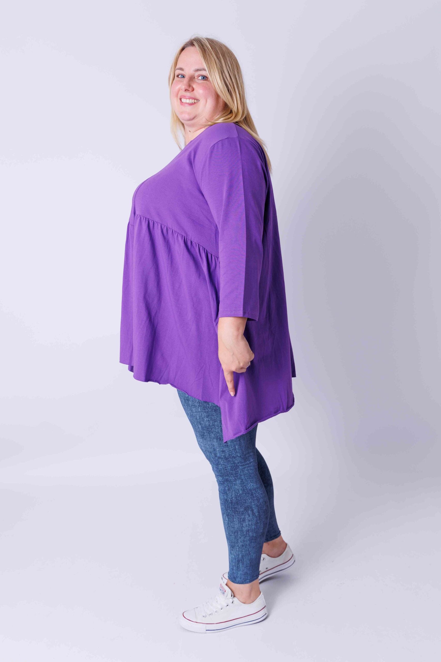 Top heel wijd met splitjes katoen 80-85 cm