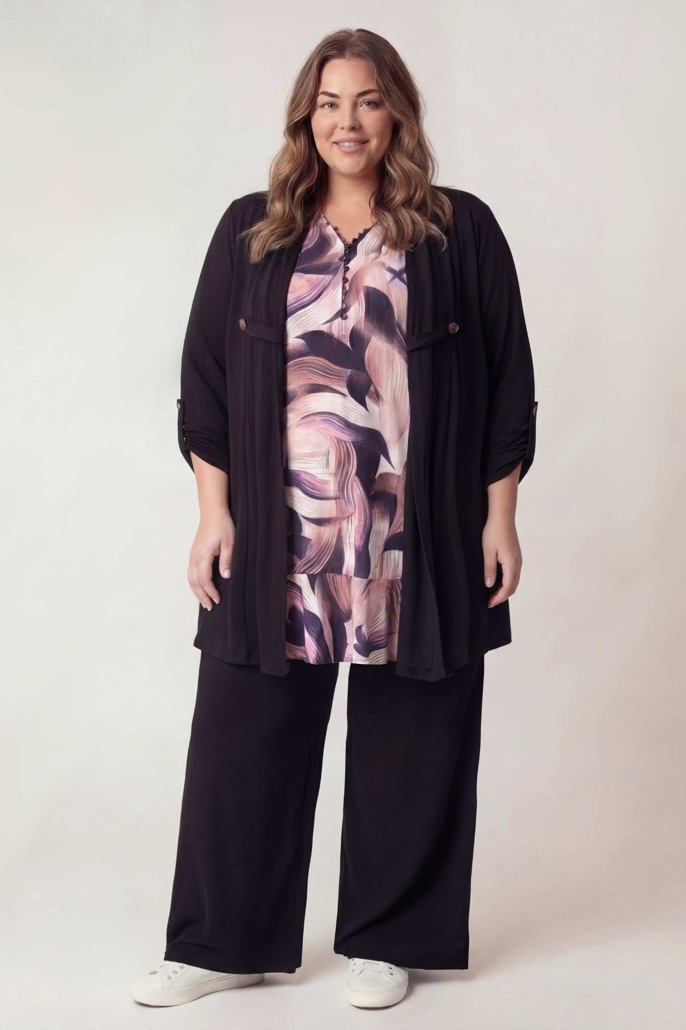 Vest Renske | Viscose | Oprol mouwen | 100cm