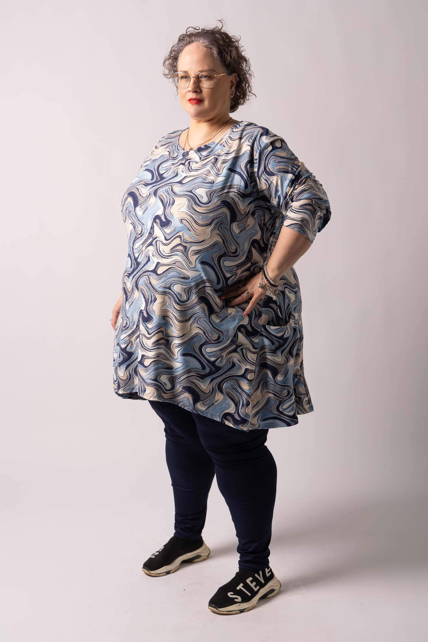 Top Bozenka |Blue Flow| KIMO stof| 85-95 cm