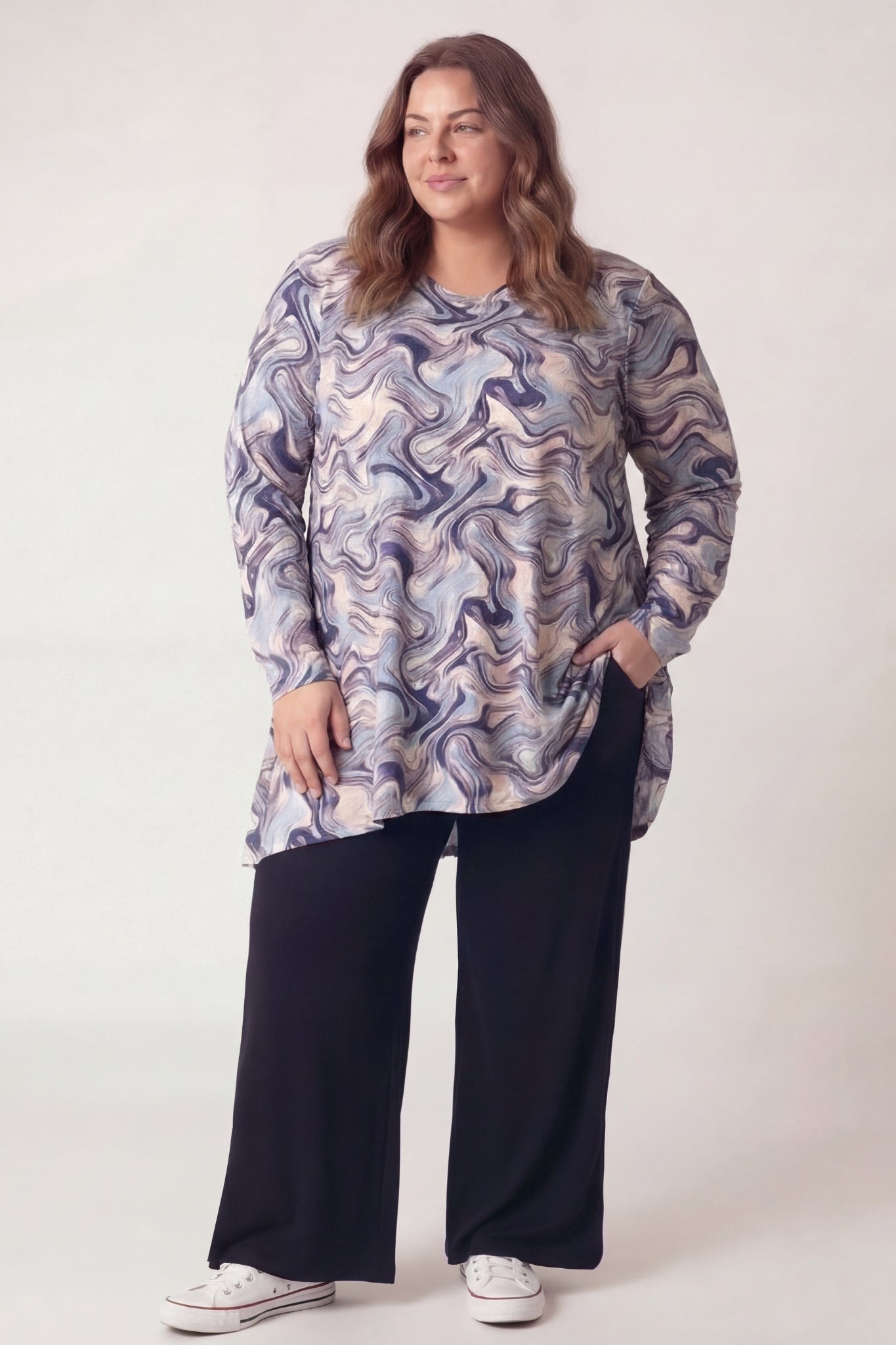 Top Bozenka |Blue Flow| KIMO stof| 85-95 cm