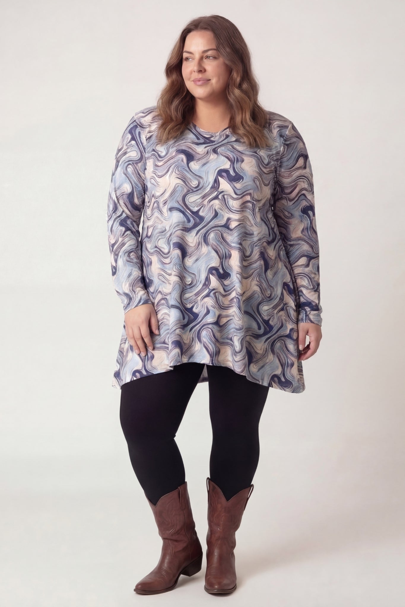Top Bozenka |Blue Flow| KIMO stof| 85-95 cm