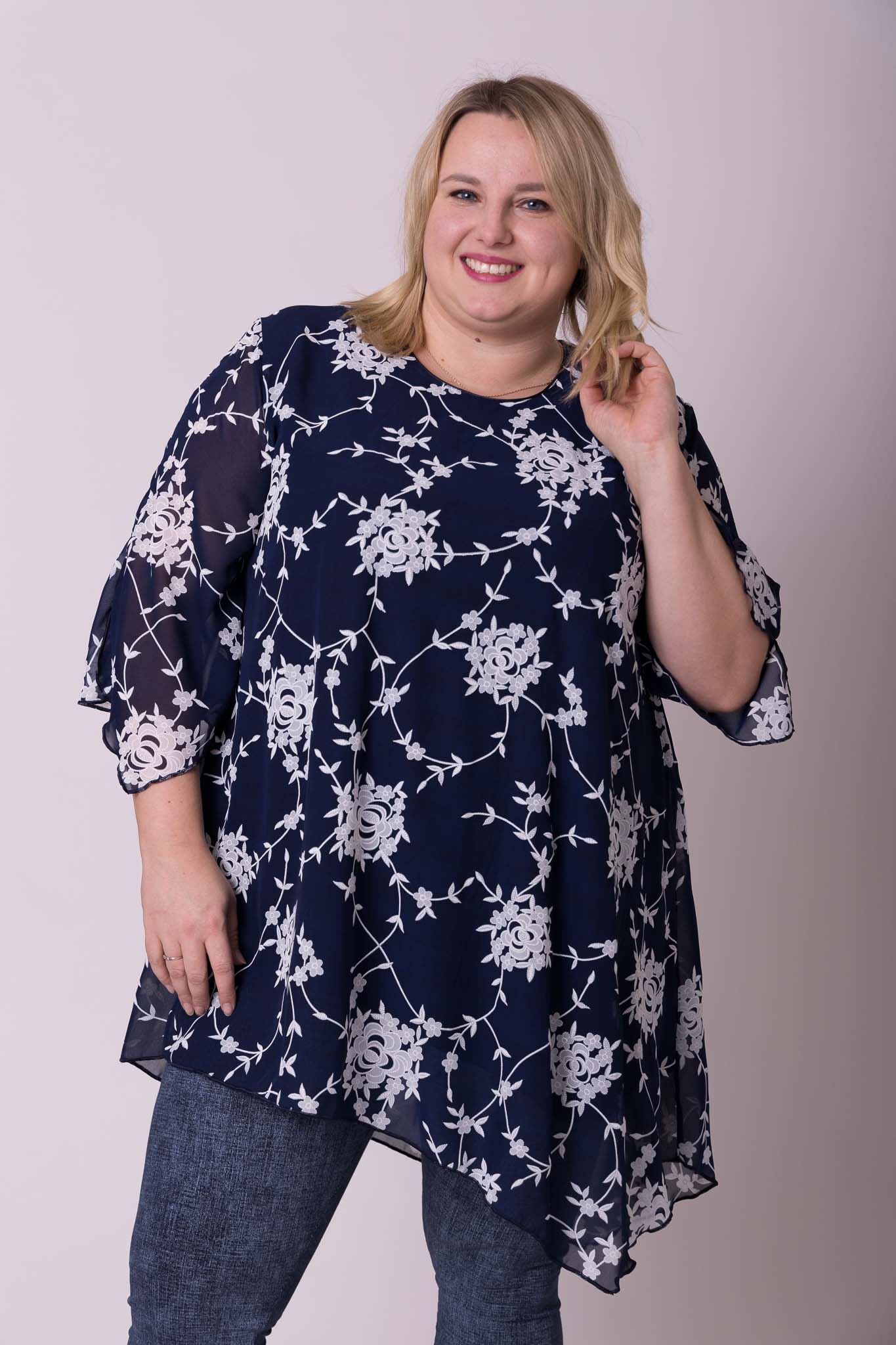 Tuniek Lotte asymmetrisch chiffon dwb