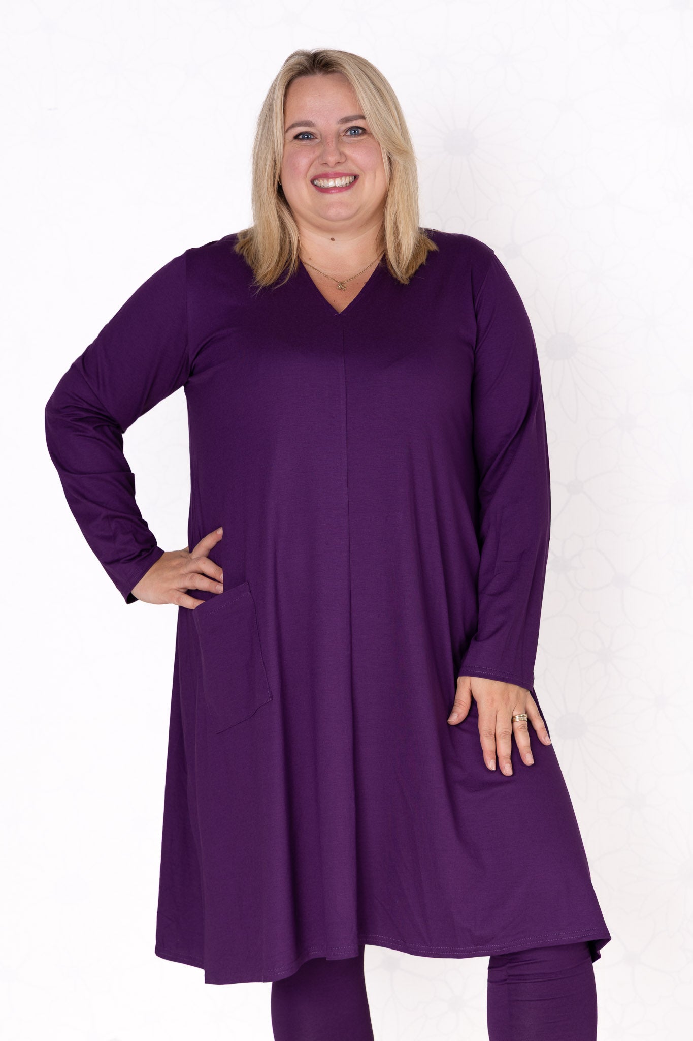Tuniek Gonny | A-lijn | Lange mouw | viscose | 110 cm