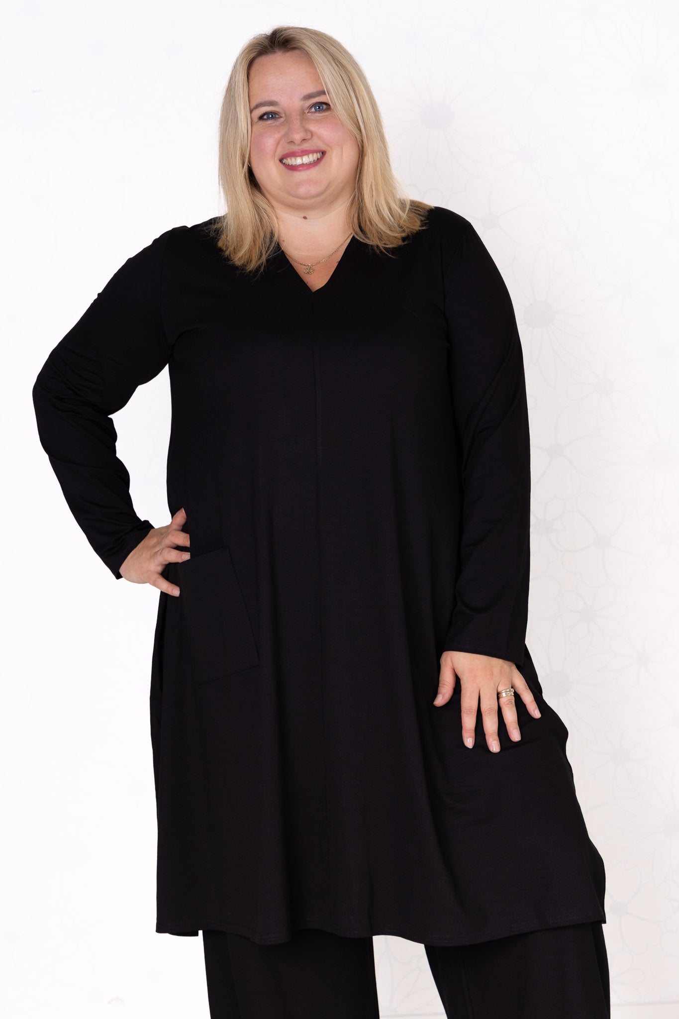 Tuniek Gonny | A-lijn | Lange mouw | viscose | 110 cm