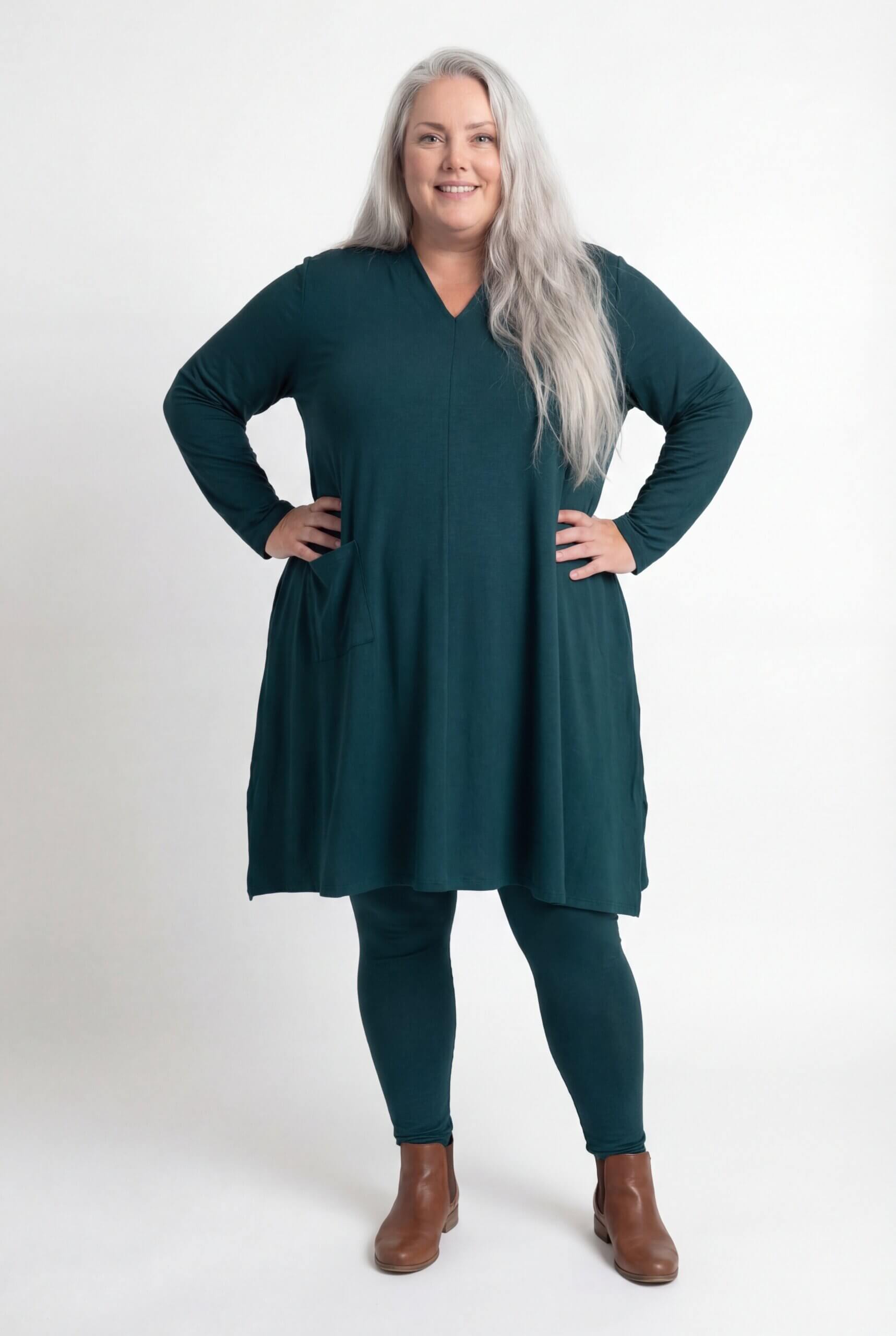 Tuniek Gonny | A-lijn | Lange mouw | viscose | 110 cm
