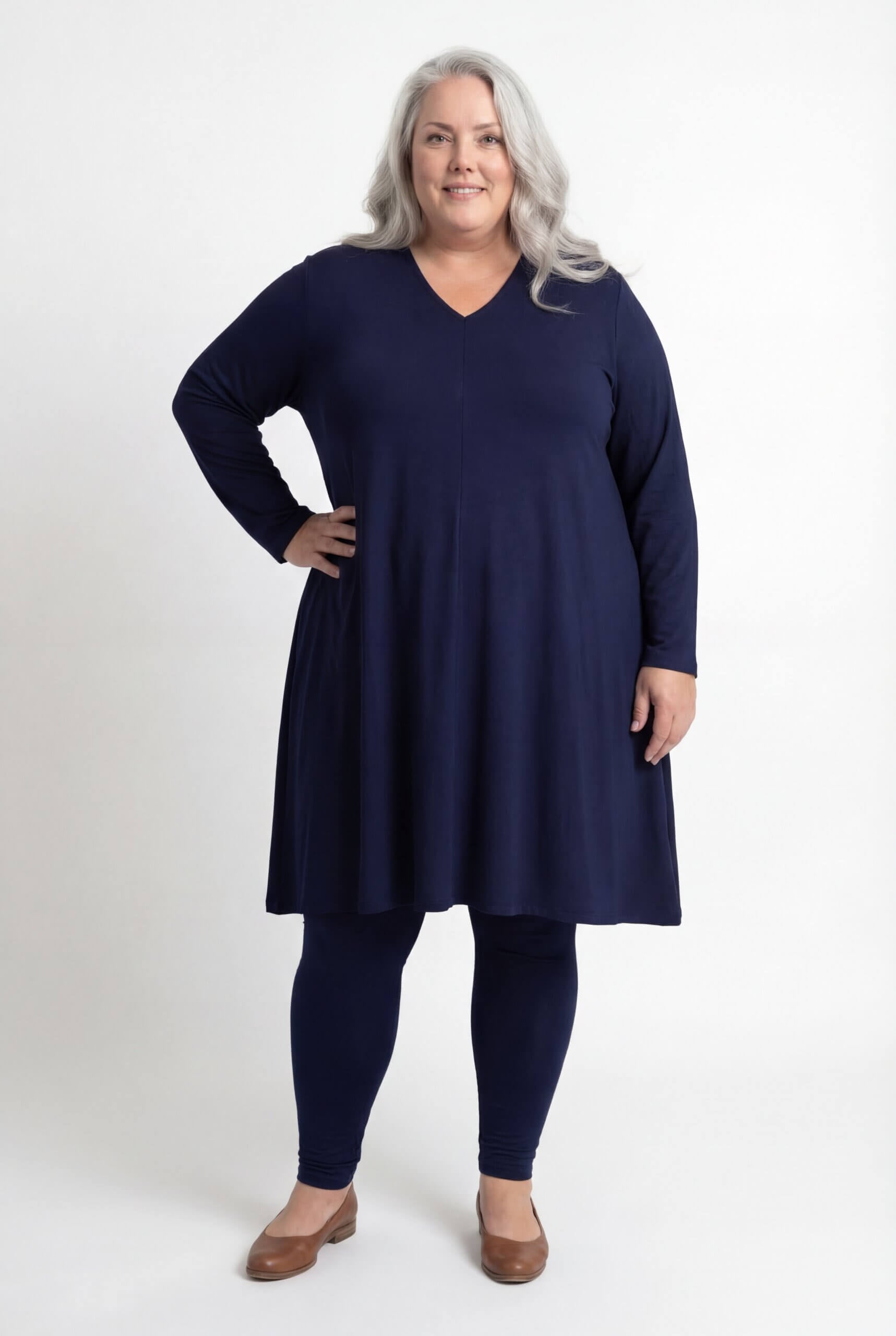 Tuniek Gonny | A-lijn | Lange mouw | viscose | 110 cm
