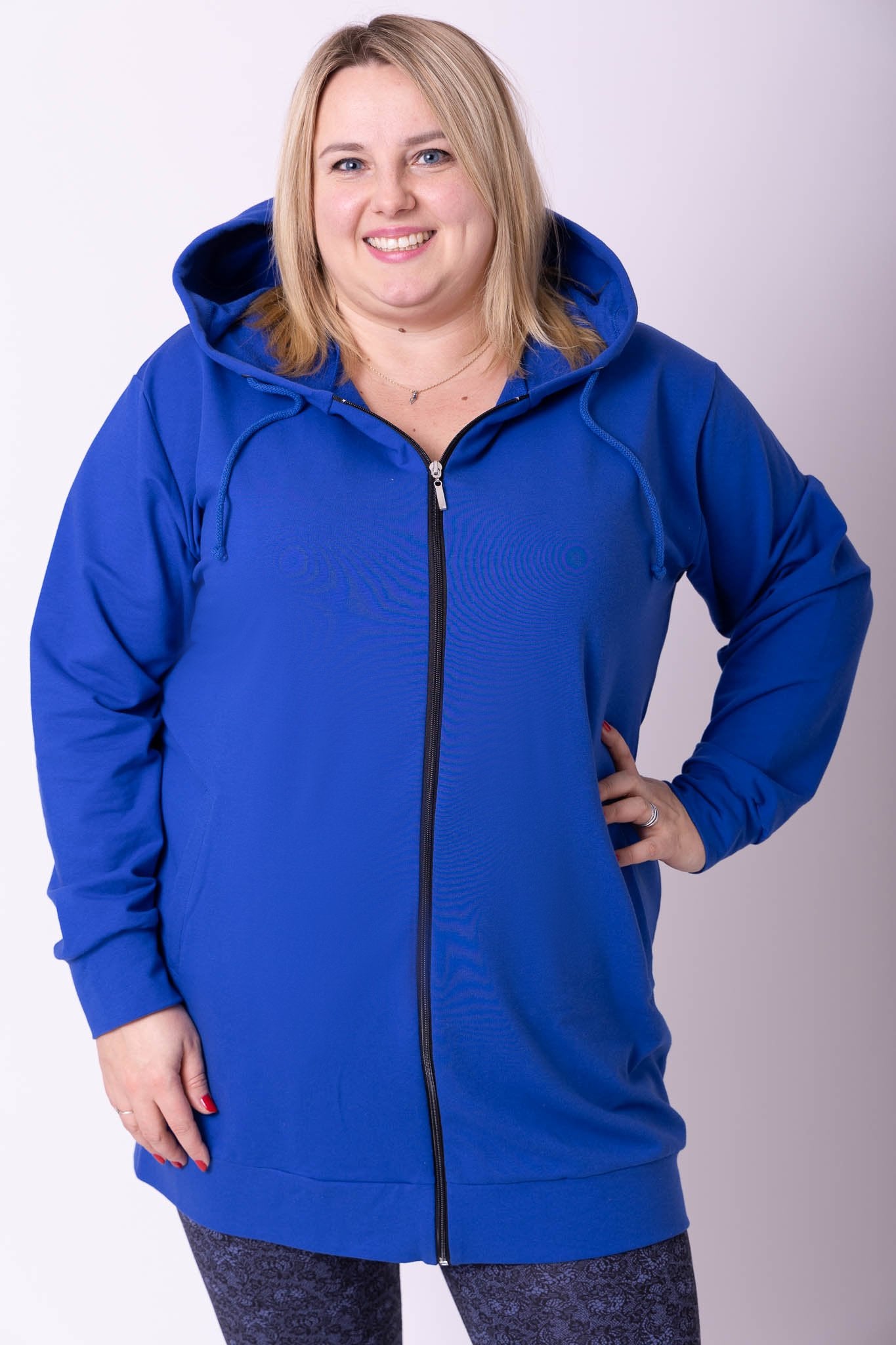 Vest met rits en capuchon katoen 92-95 cm